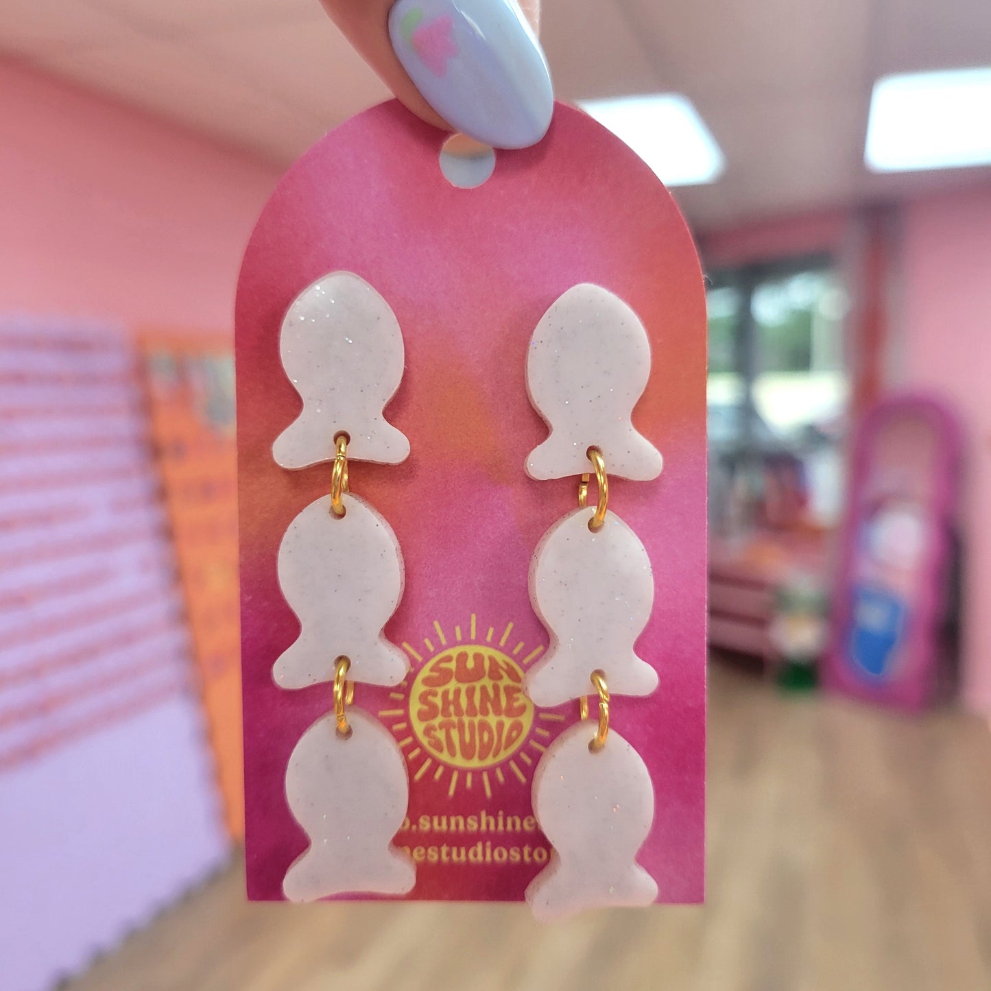 Parmesan Fish Cracker - Triple Dangle Earring