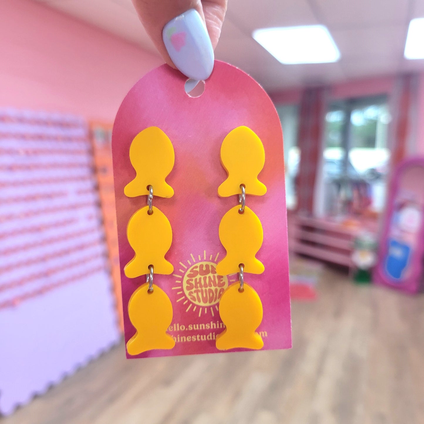 Cheddar Fish Cracker - Triple Dangle Earring