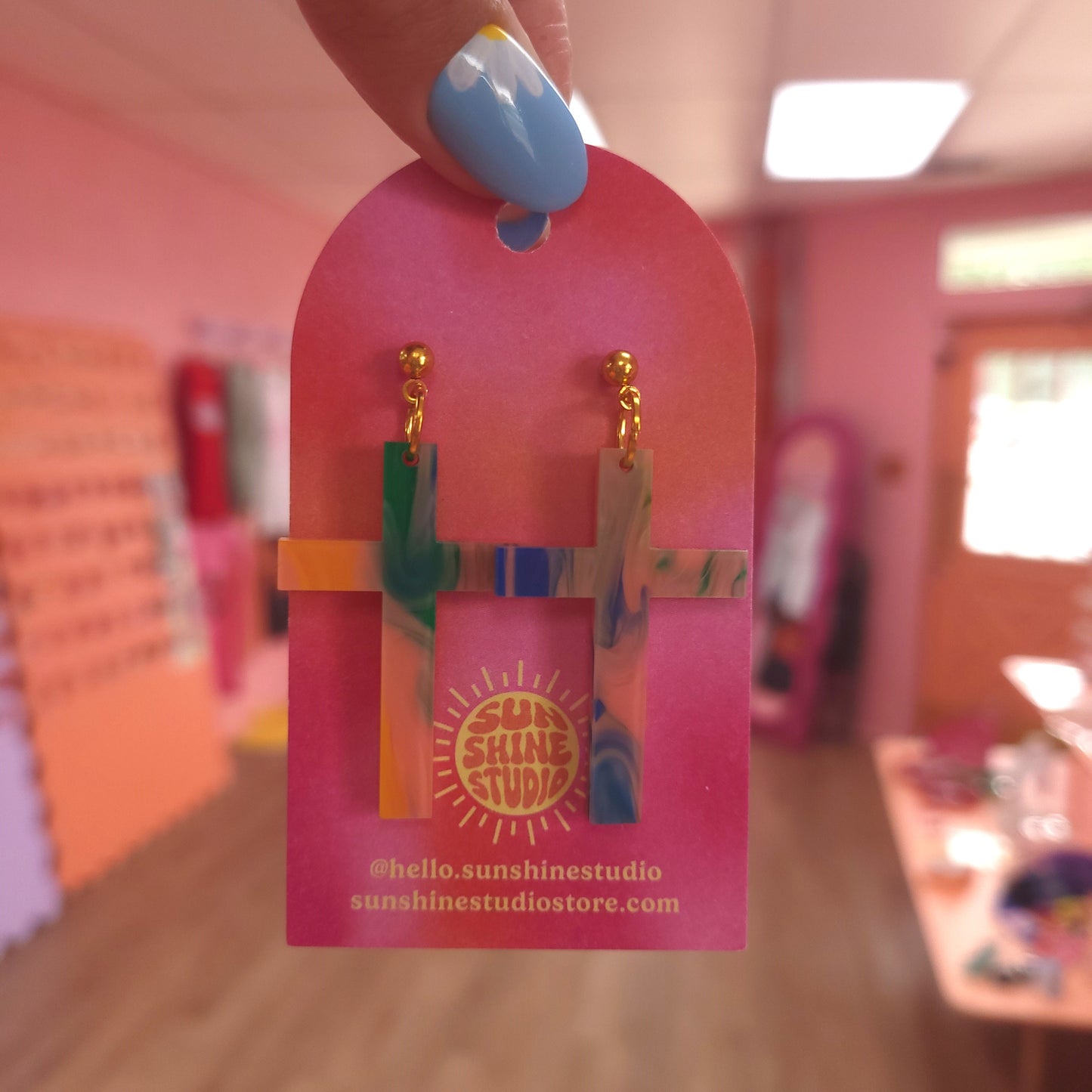 Spring Cross Earrings