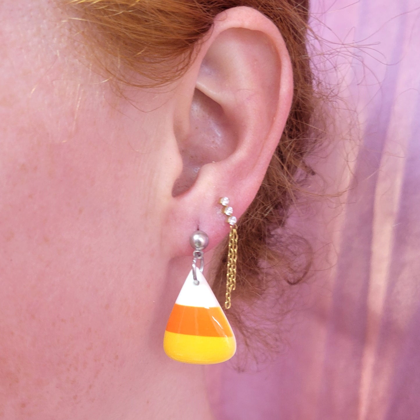 Candy Corn Charm Earring