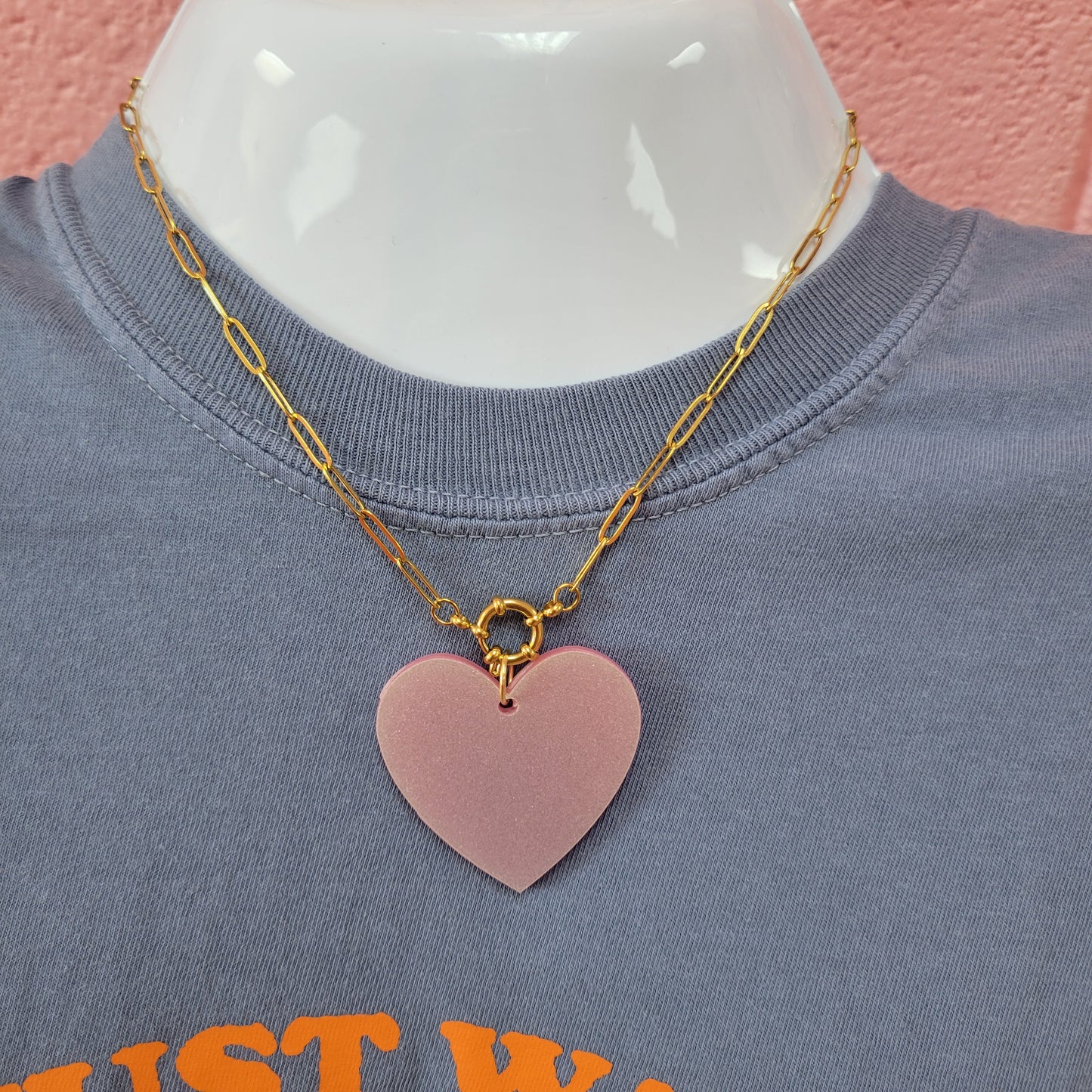 You've Got a Big Heart - Statement Acrylic Heart Charm Necklace
