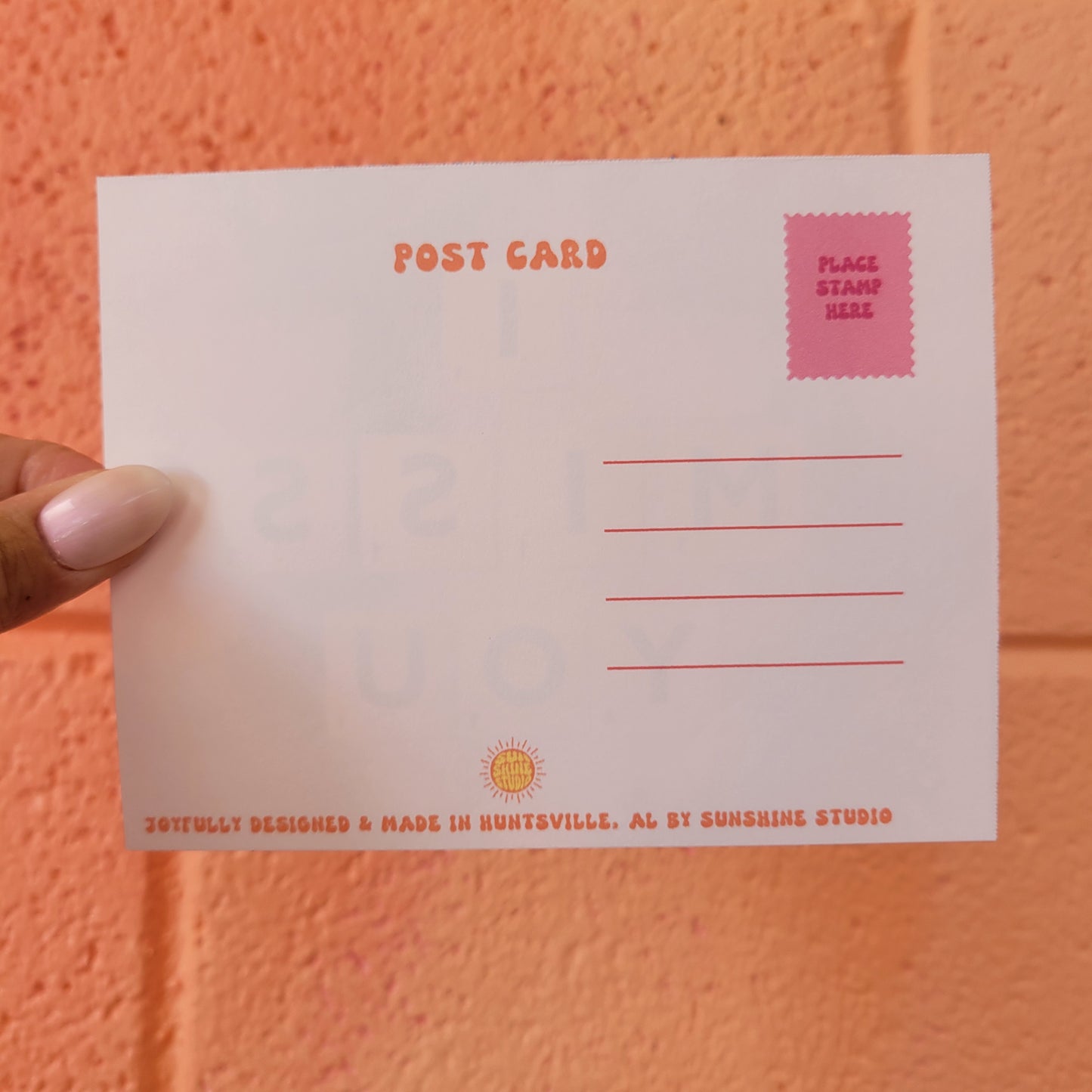 "I Miss You" - Single Postcard