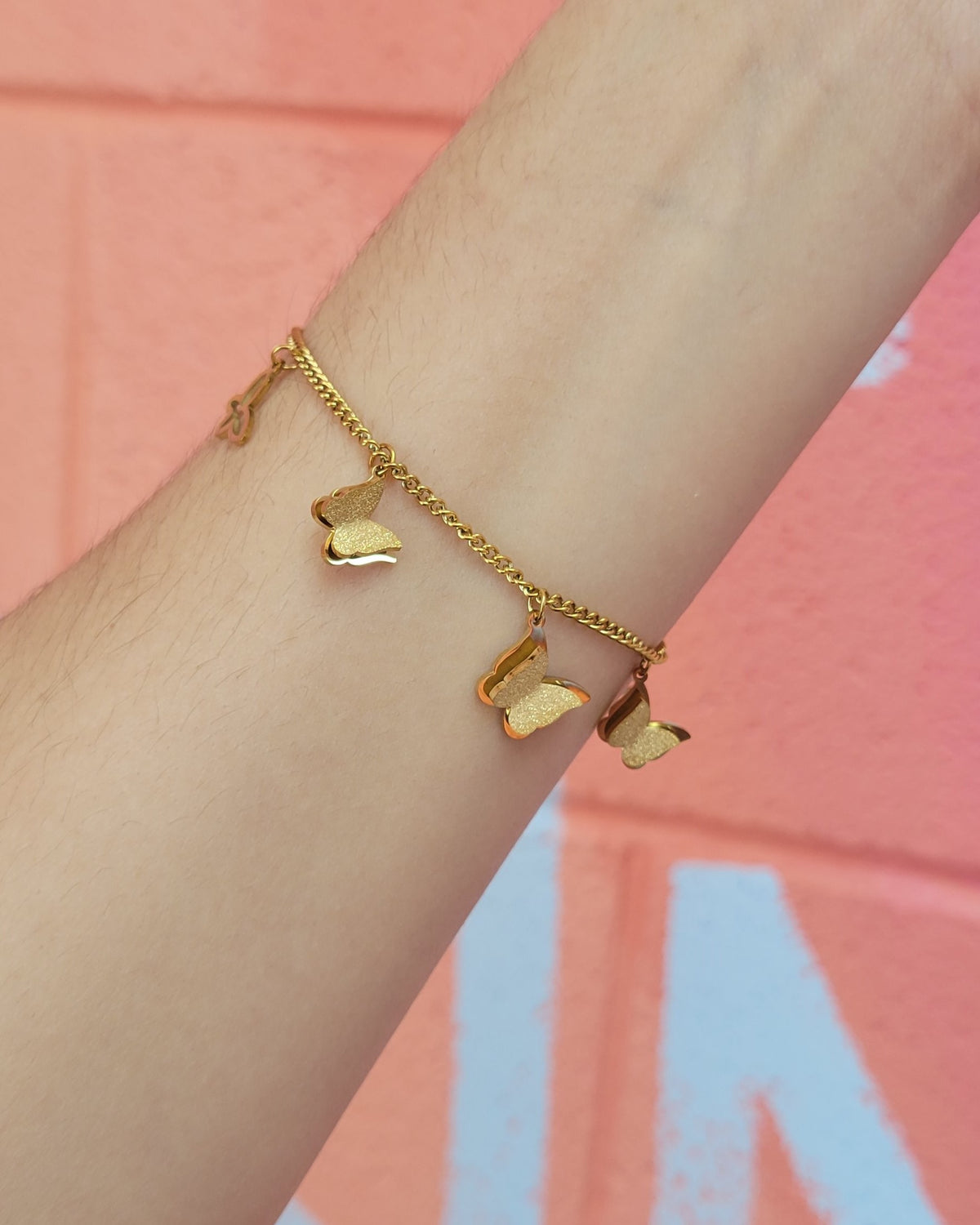 Delicate Butterflies Titanium Bracelet