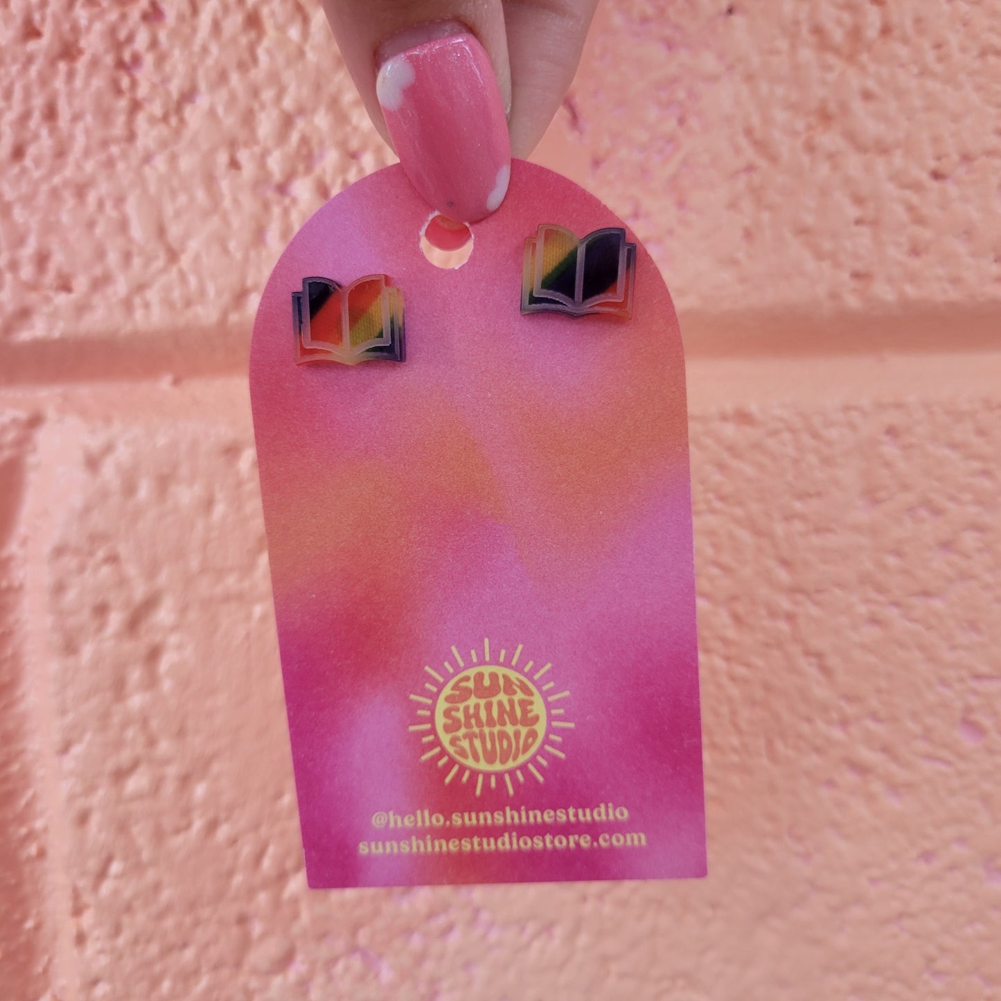 Open Book Tiny Stud Earrings