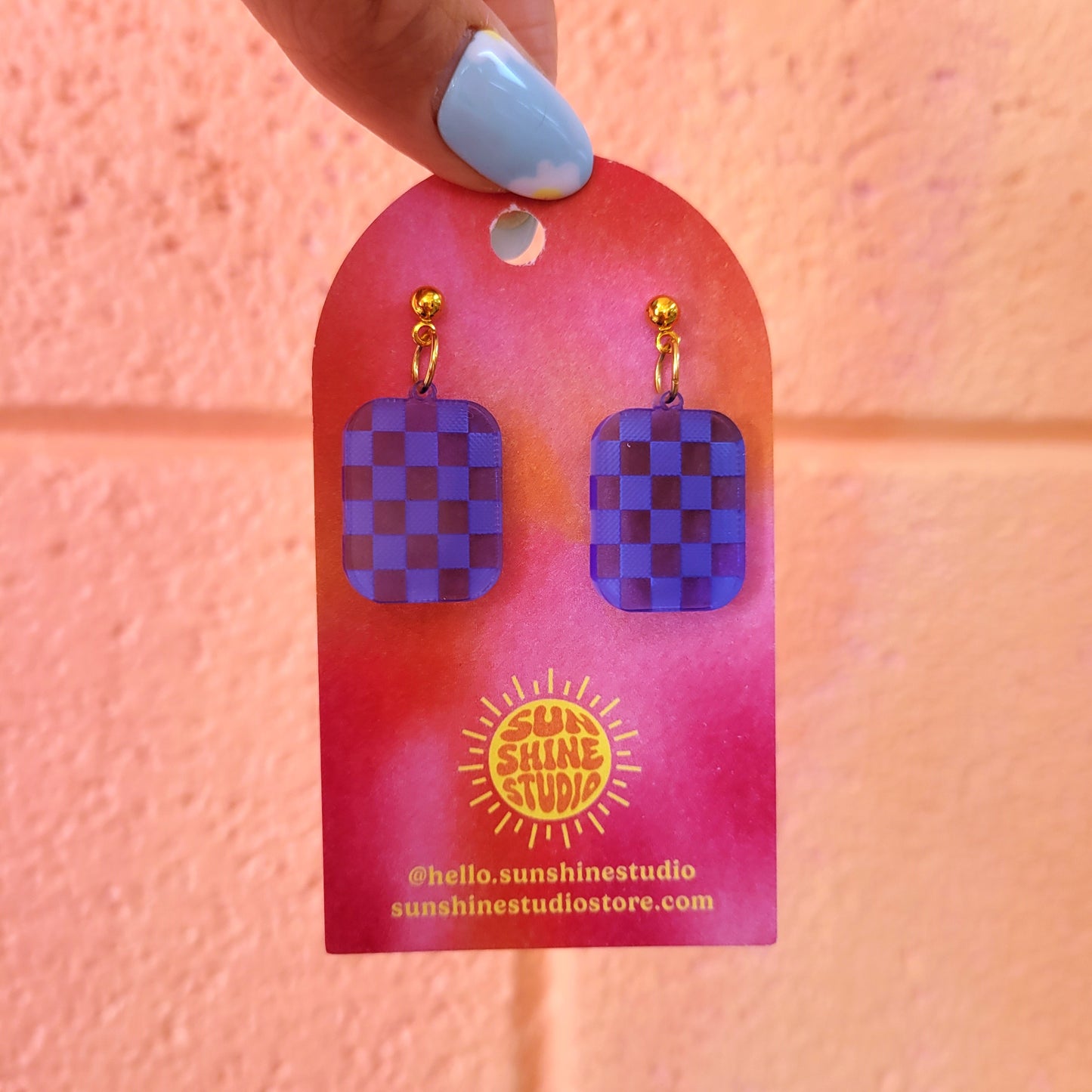 Checkered Charm Earrings