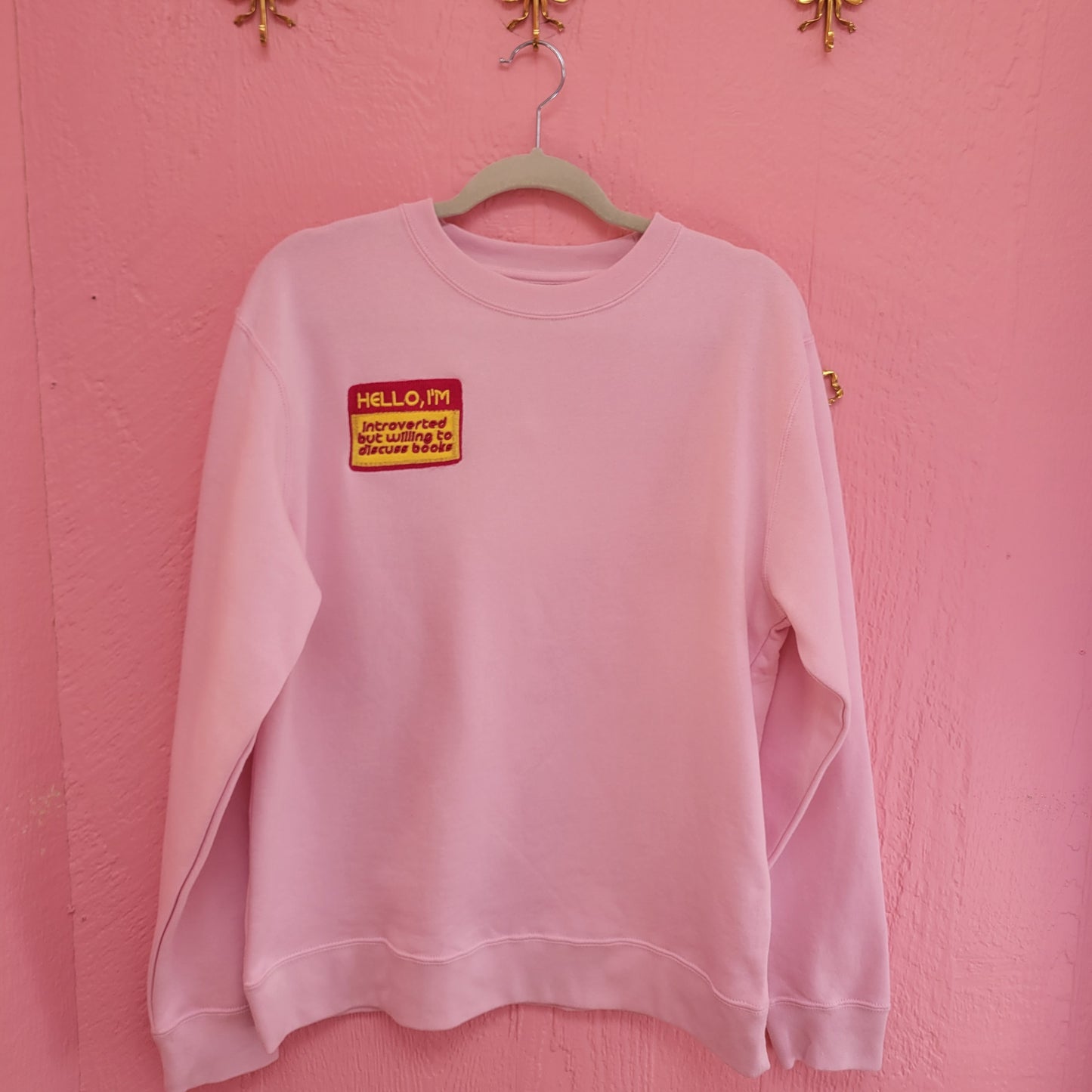 "Hello, I'm..." - Bookish Embroidered Crewneck and Shirts