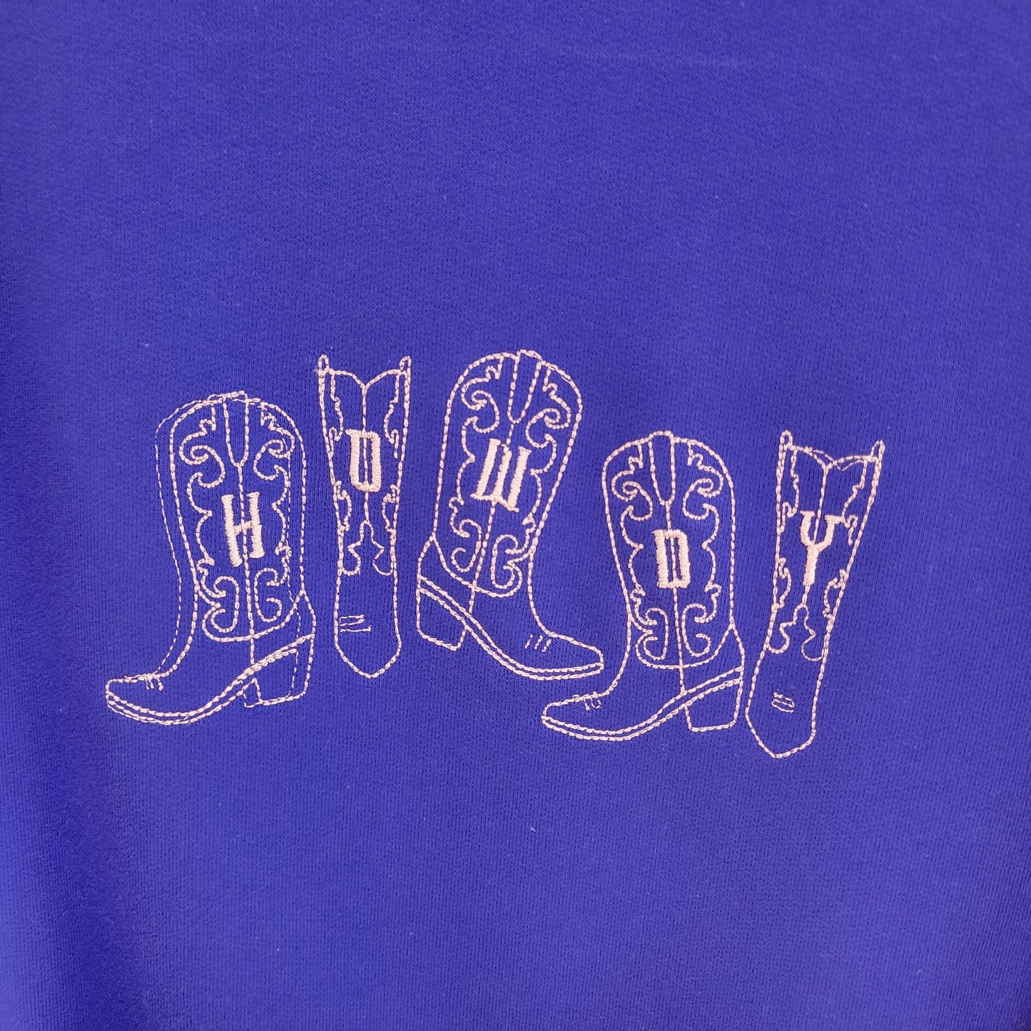 "Howdy" - Cowboy Boots Embroidered Crewneck and Shirts