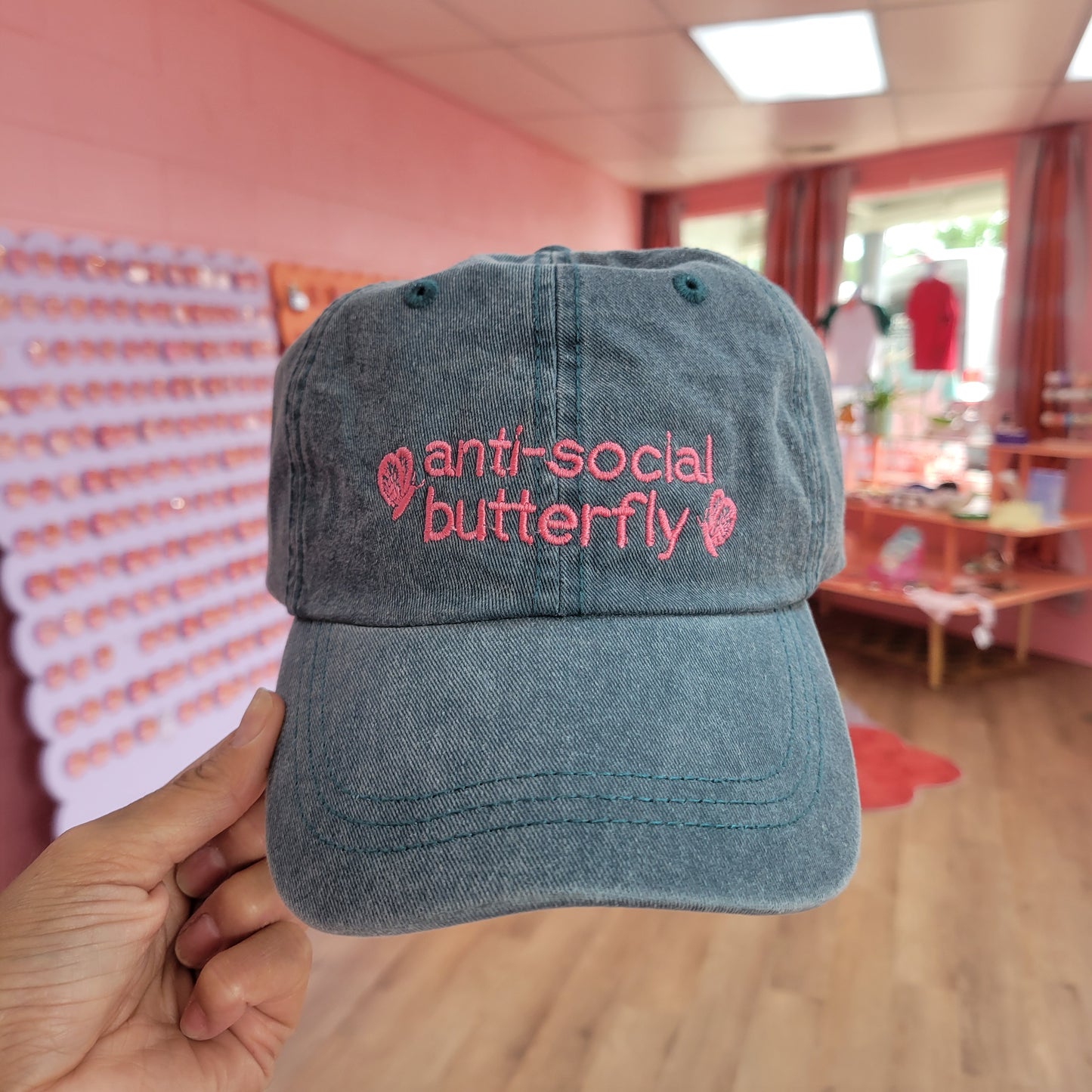 "Anti-Social Butterfly" Embroidered Hat