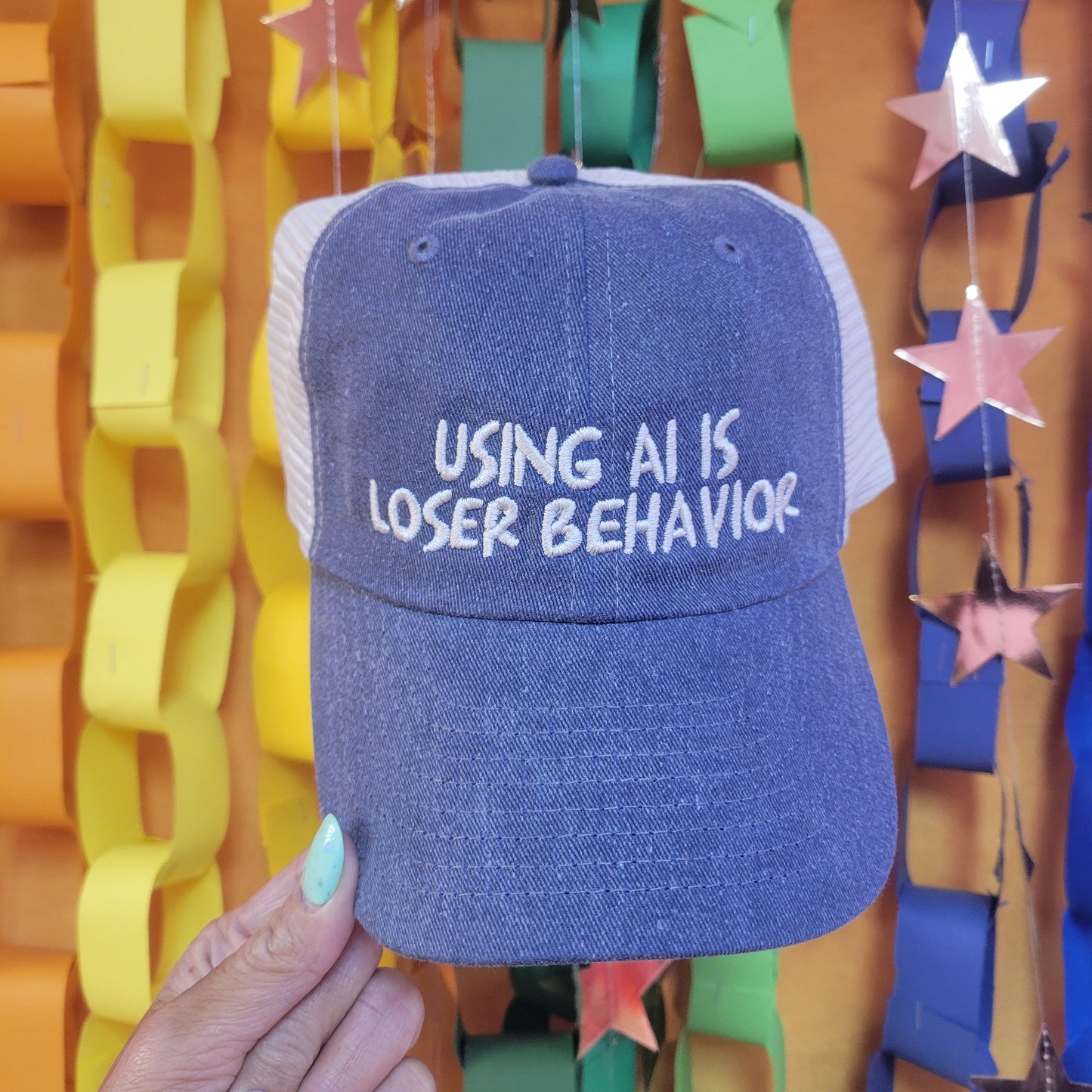 "Using AI is Loser Behavior" Embroidered Hat
