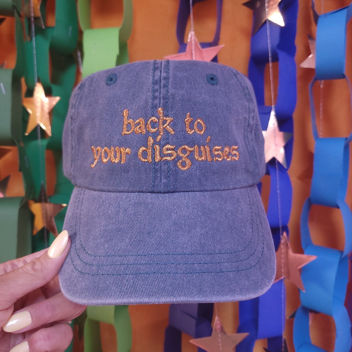 "back to your disguises" Circe Embroidered Hat