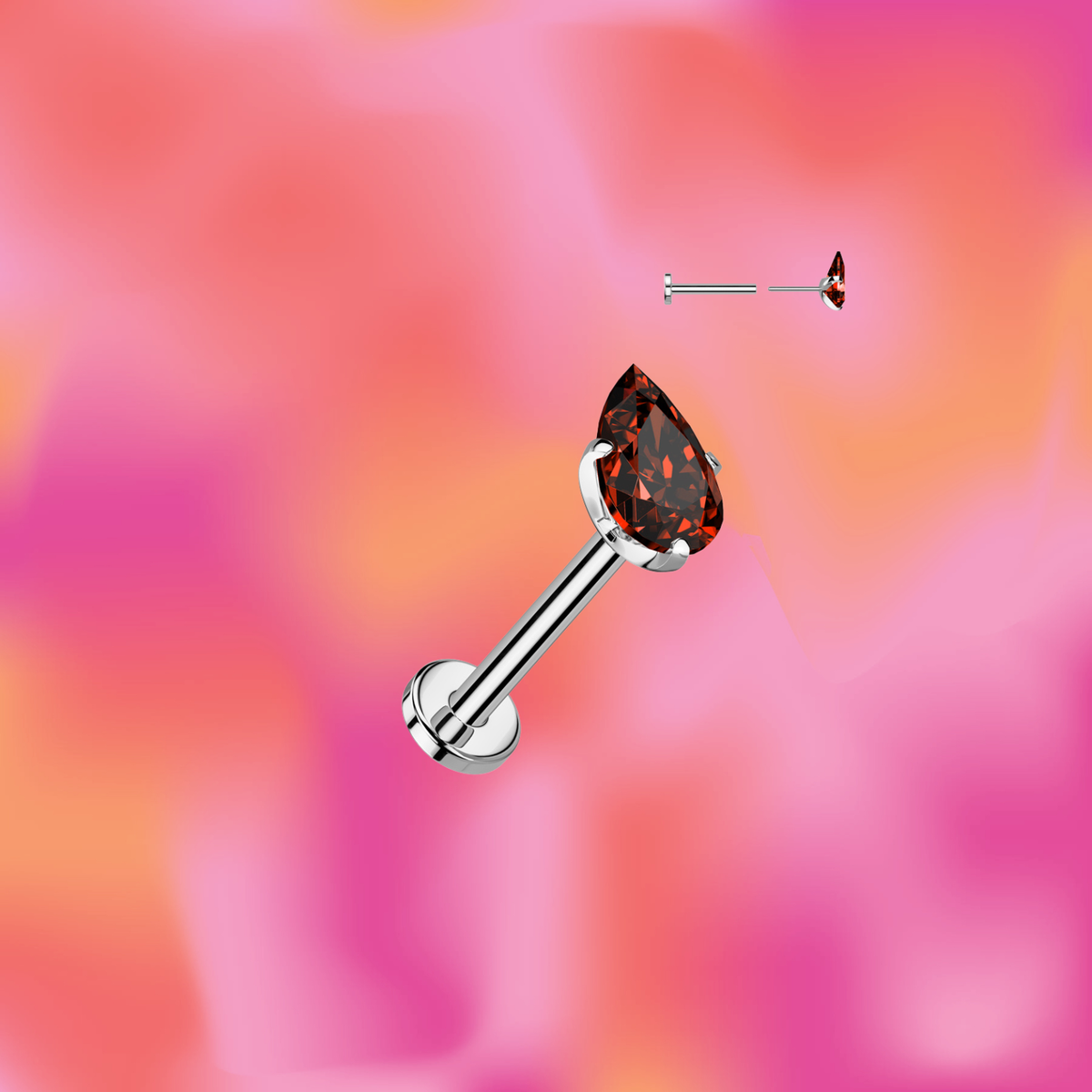 Pear Cut Gem Flat Back