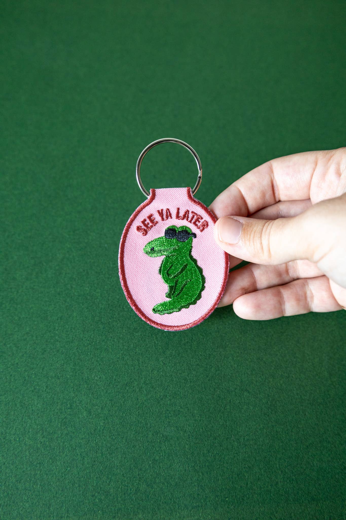 Later Gator Embroidered Keychain