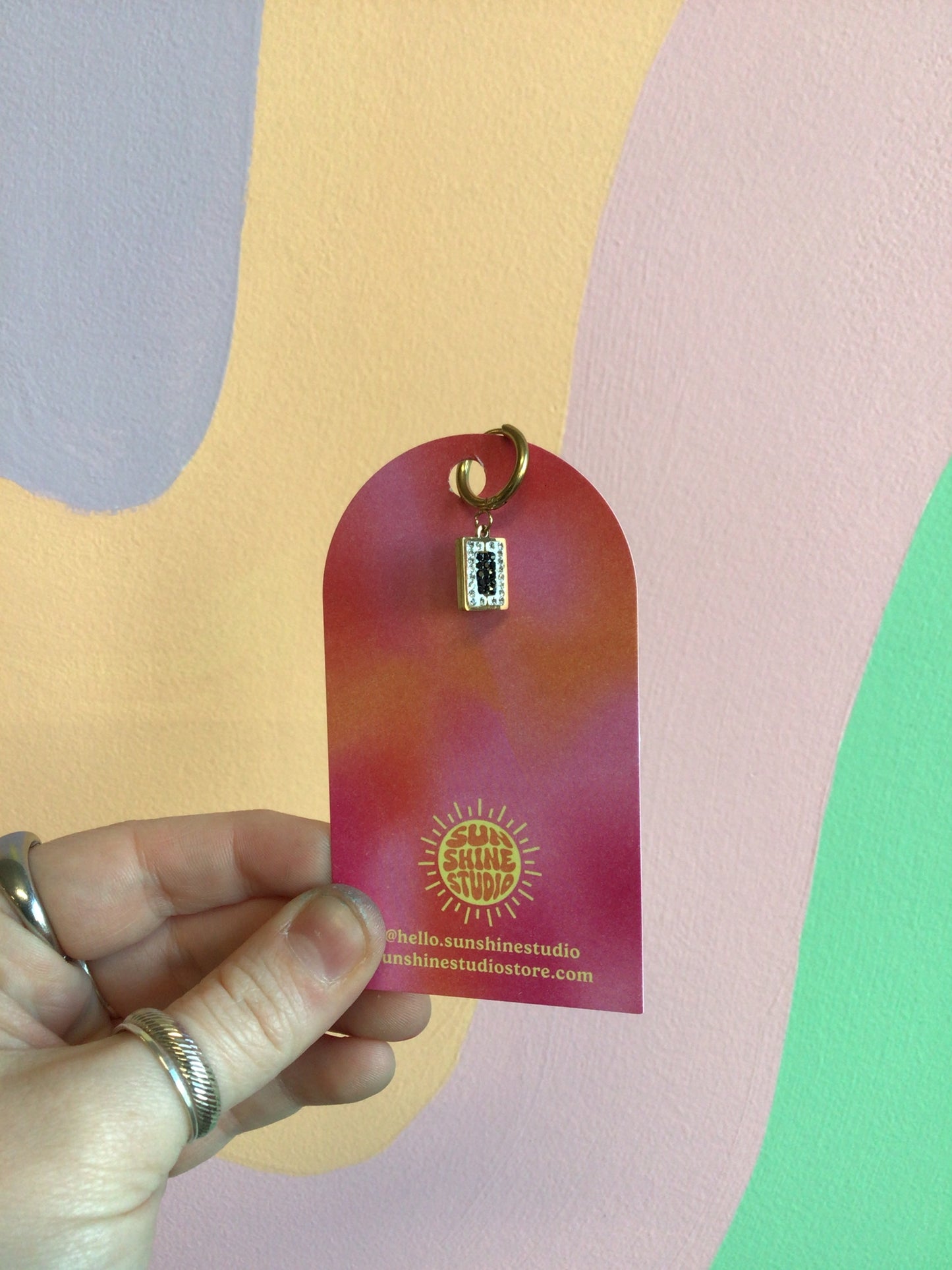 Mix N’ Match Titanium B&W Huggie