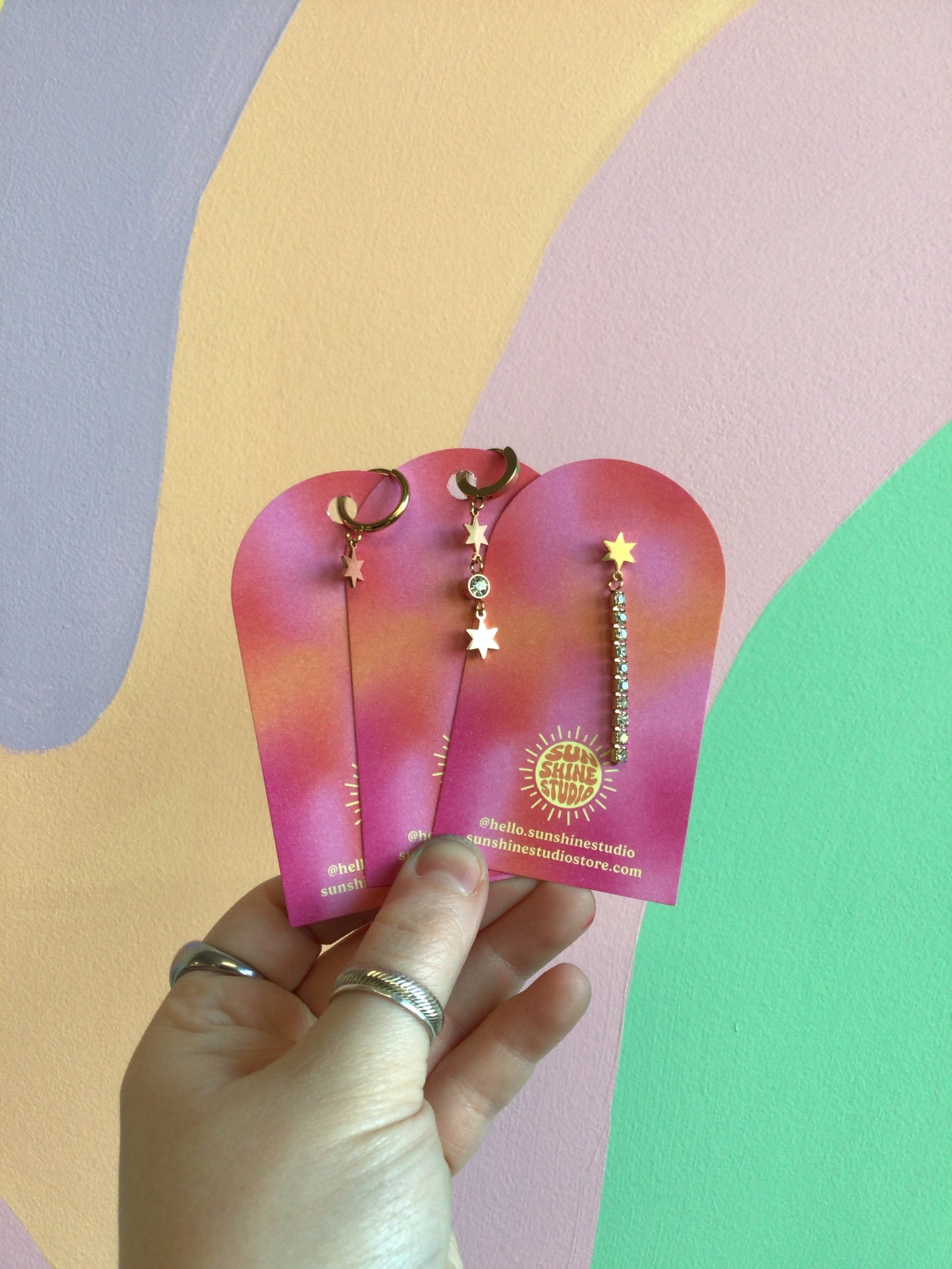 Mix N’ Match Titanium Star Earrings