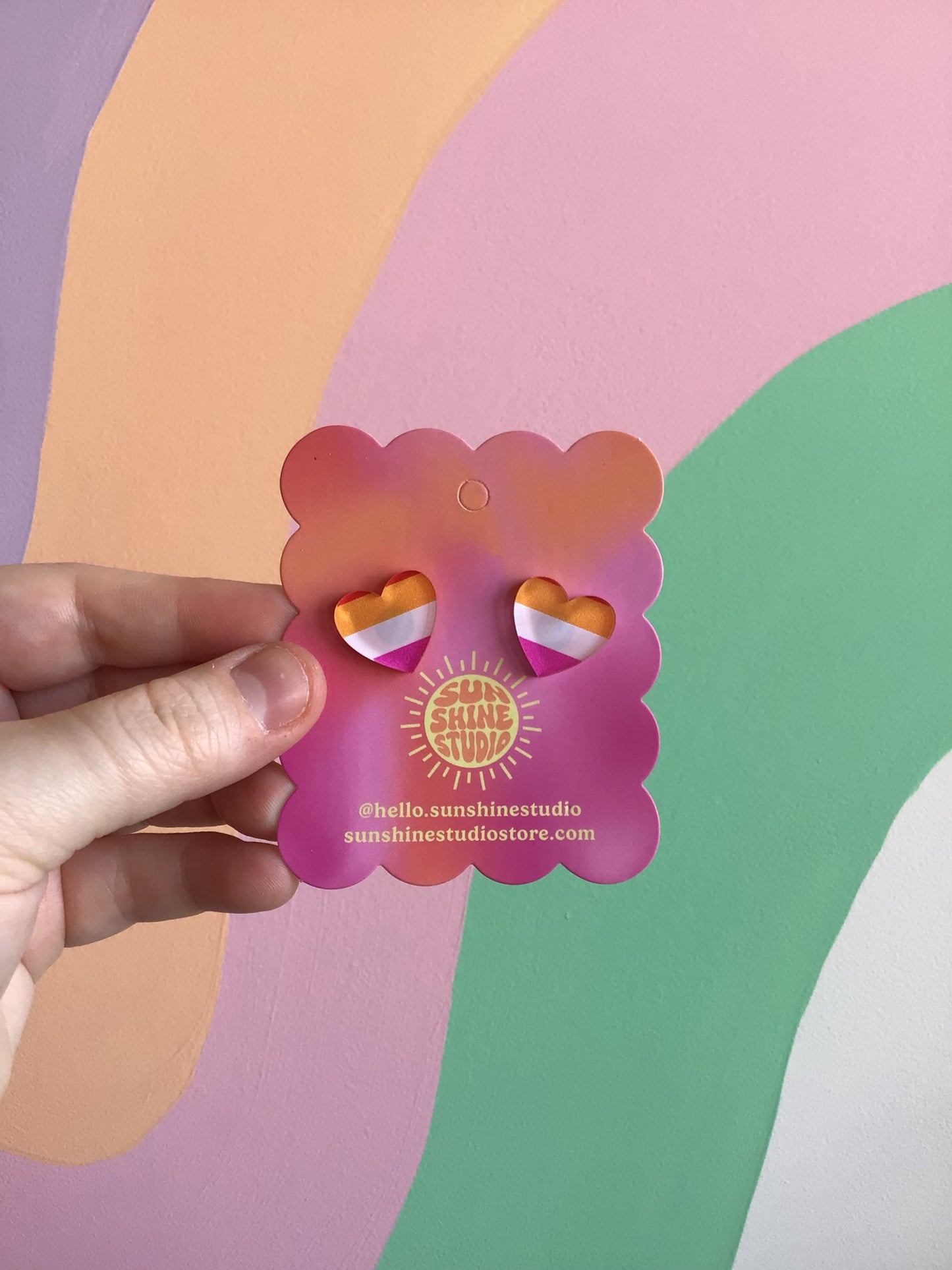 Oopsy Heart Pride Studs