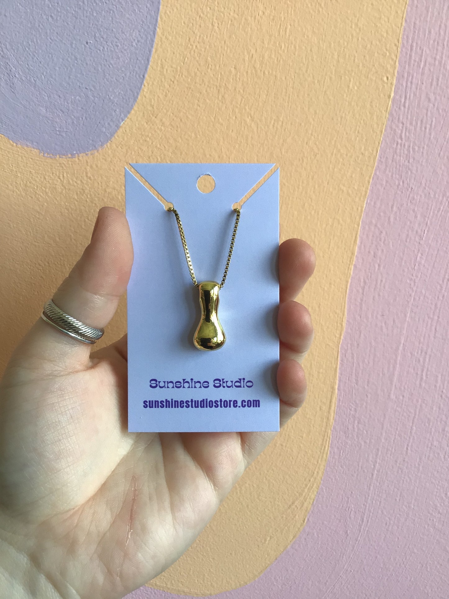 Bubble Letter Initial Necklace