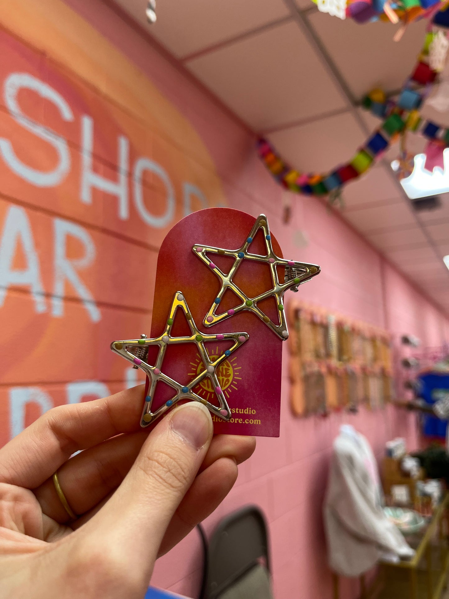 Polka Dot Star Barrette Duo