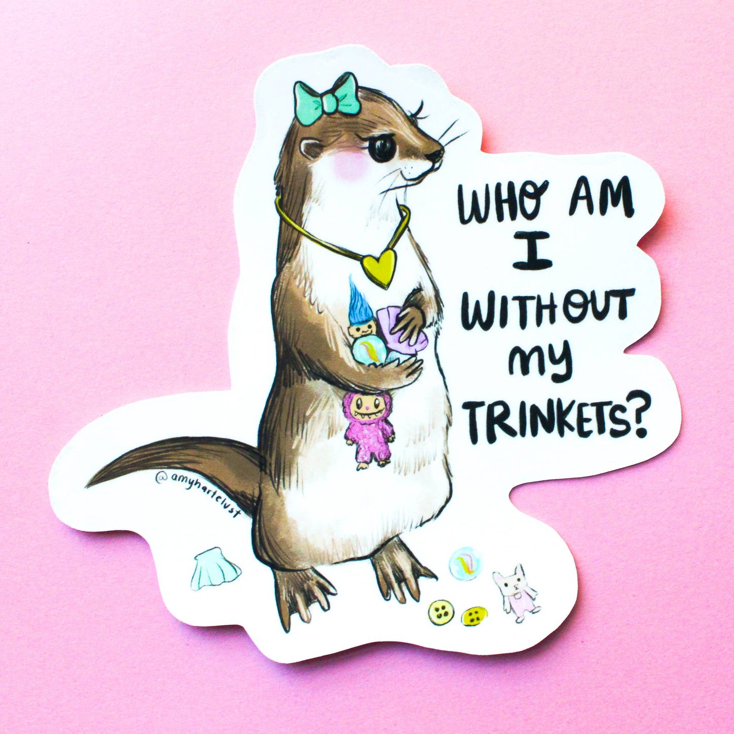 Trinket Otter Vinyl Sticker