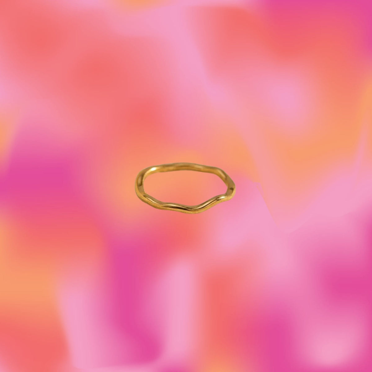 Slim Wavy Titanium Ring