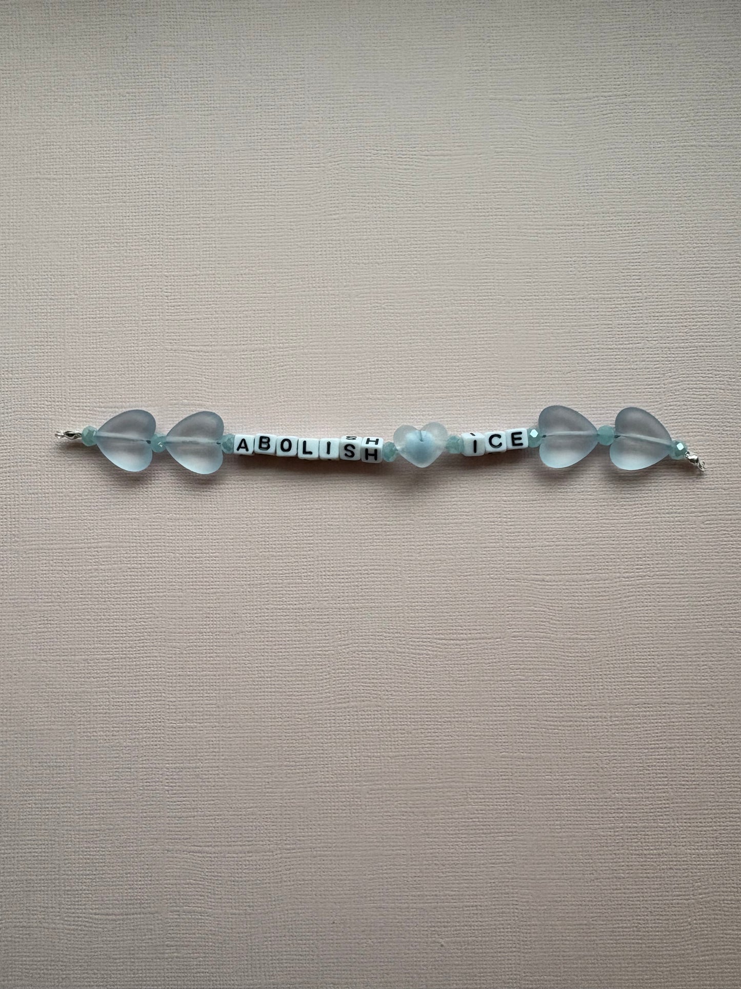 Abolish ICE blue hearts bracelet or bag charm