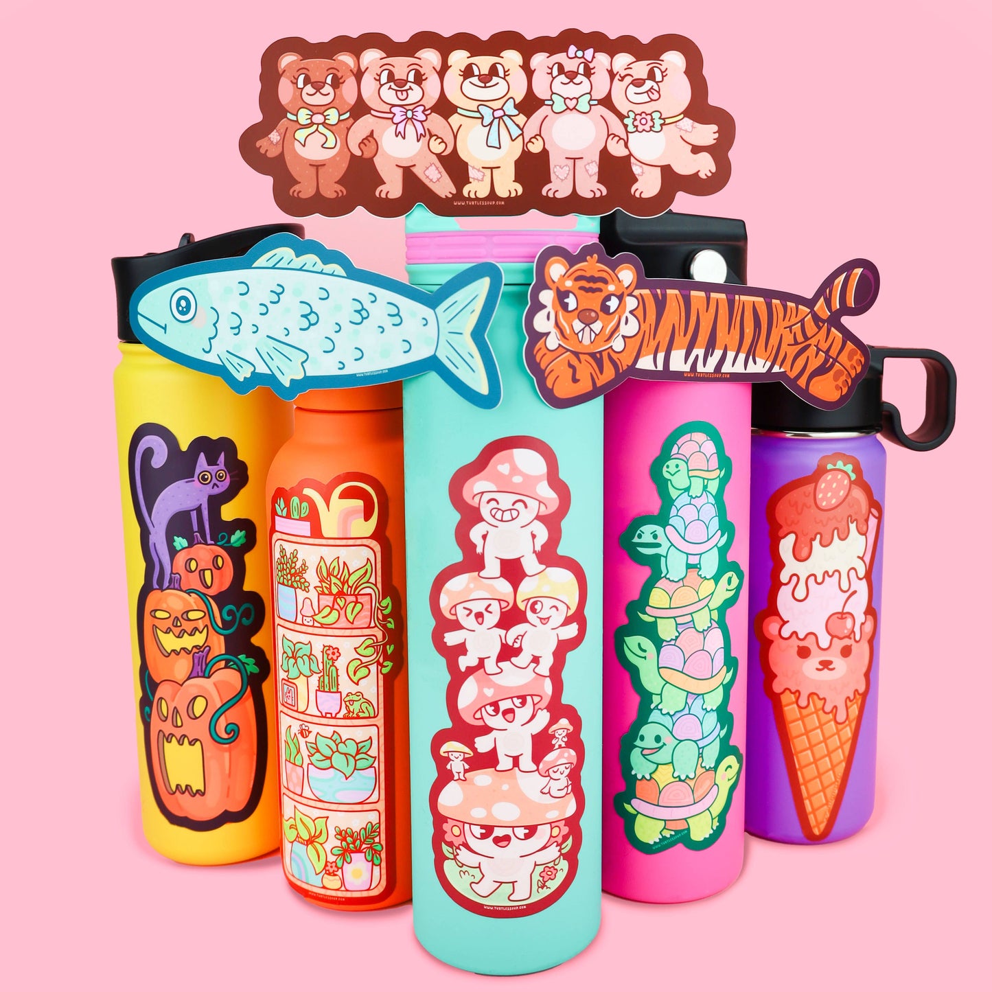 Turtle Stack Long Vinyl Sticker