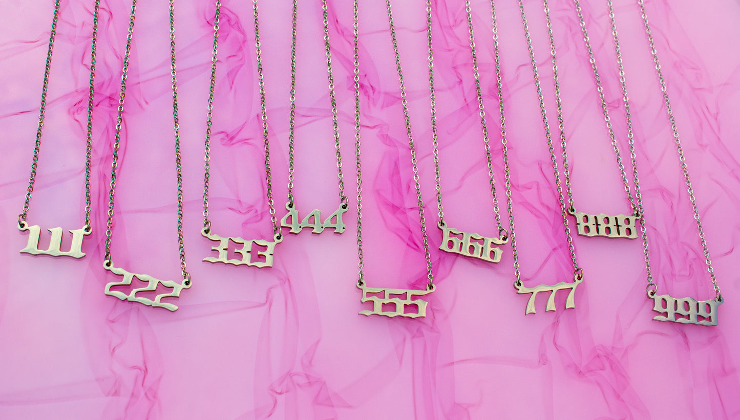 Angel Number Stainless Steel Necklace