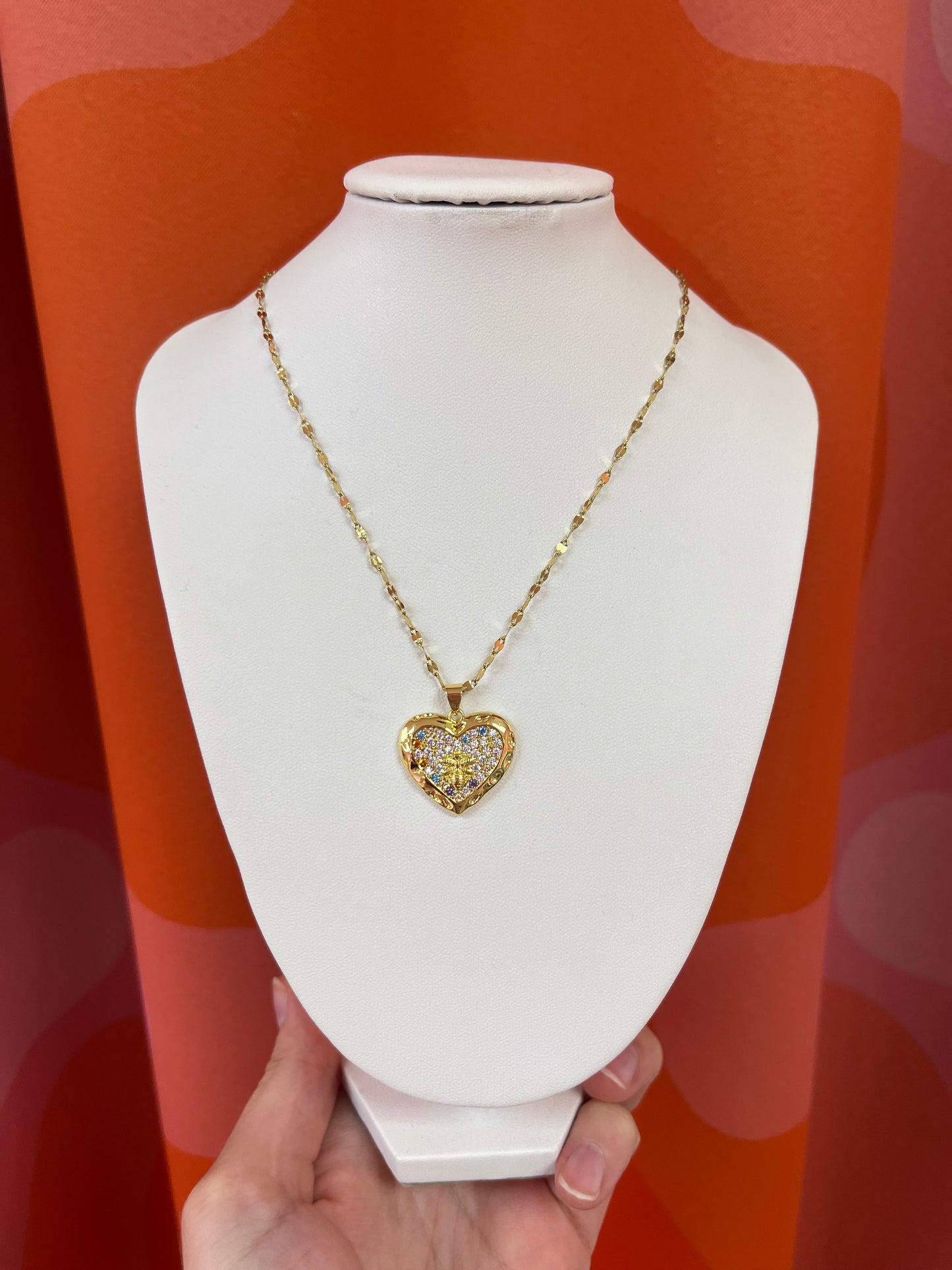 Buggy Sparkling Heart Titanium Necklace