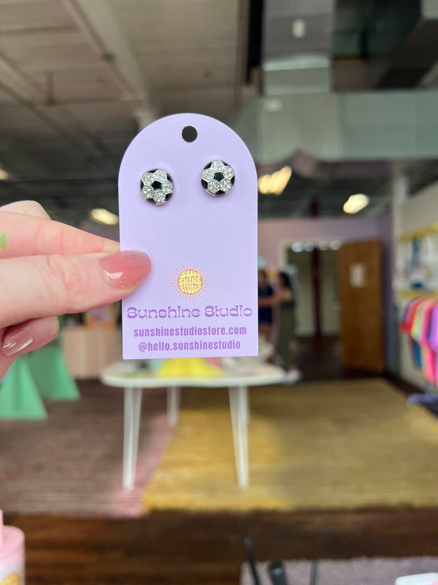 Tiny Soccer Earrings