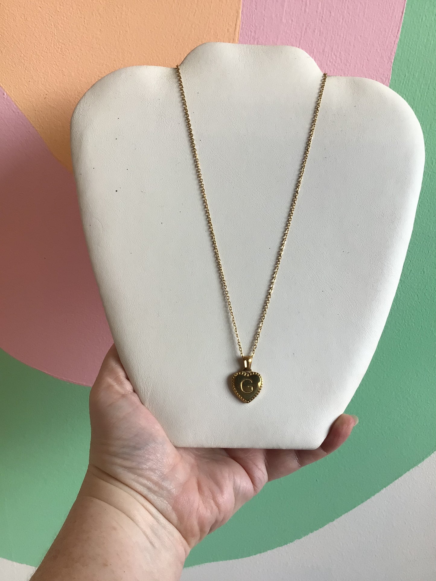 Titanium Initial Heart Necklace