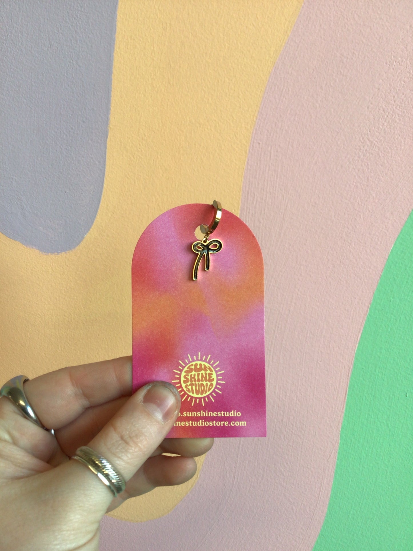 Mix N’ Match Titanium Enamel Charm Huggies