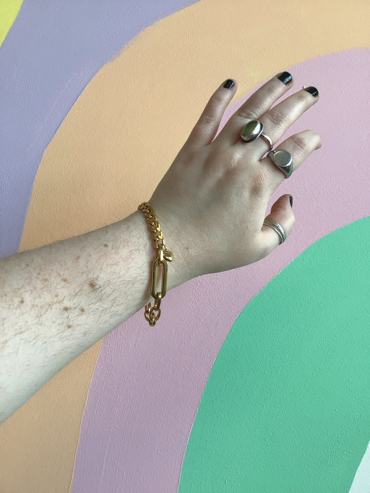 Mixing Chains Titanium Bracelet