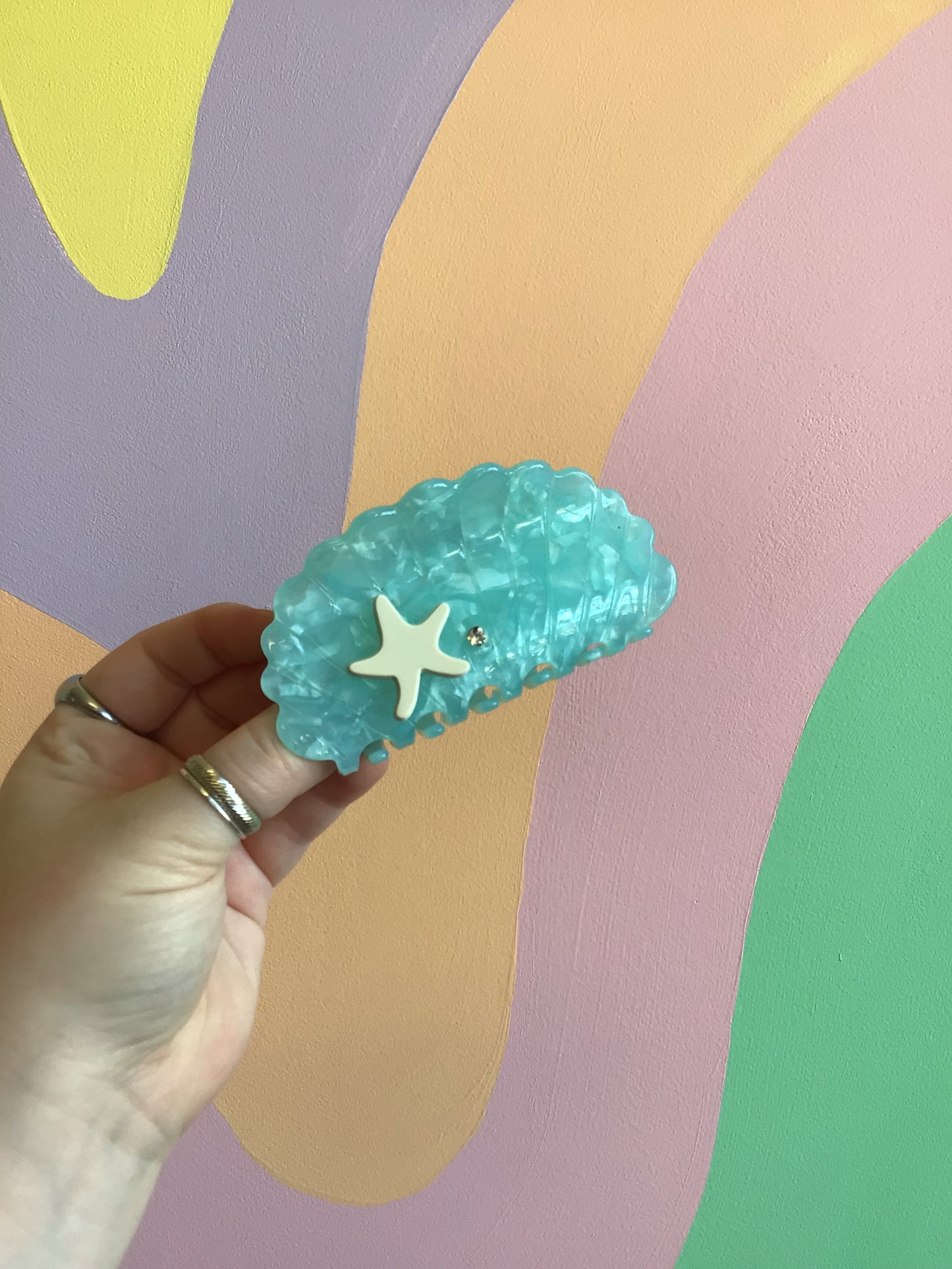 Blue Crush Shell Hair Claws