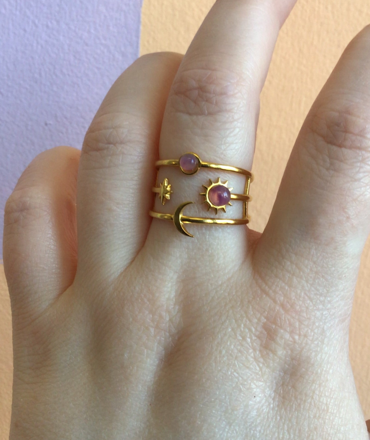 Solar System Titanium Stacked Ring