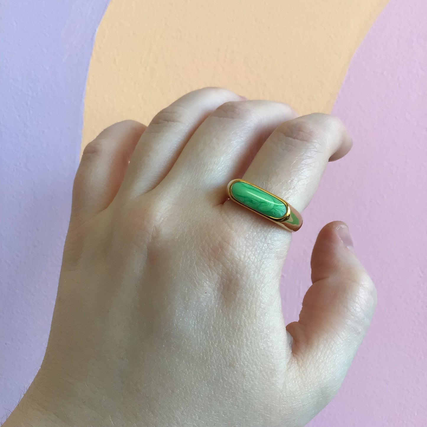 Swirled Enamel Titanium Ring