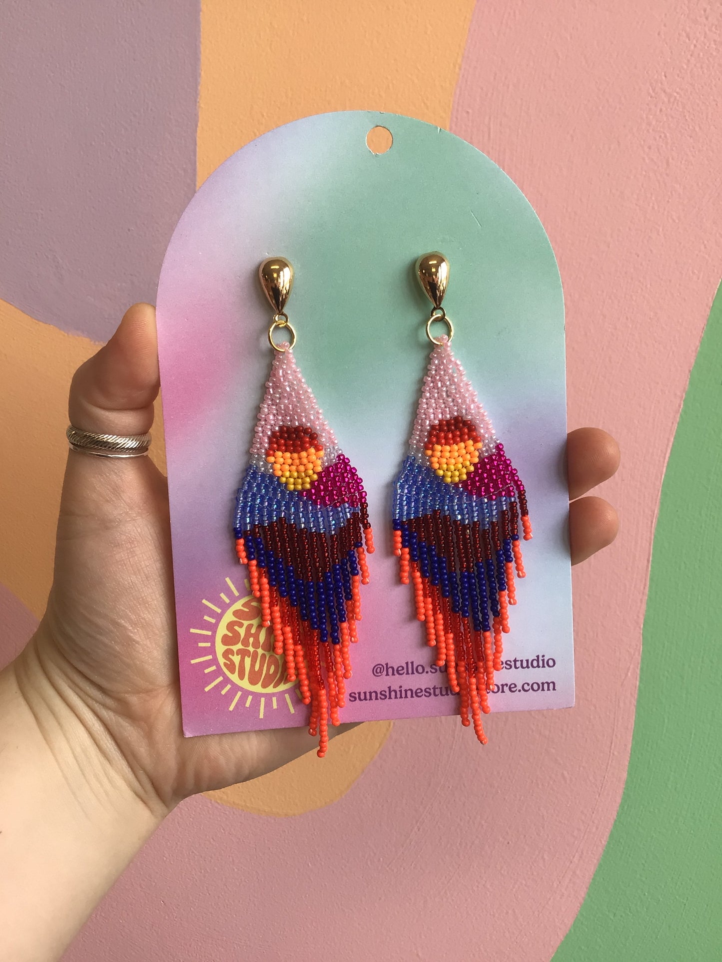 Beaded Desert Sunset Dangles