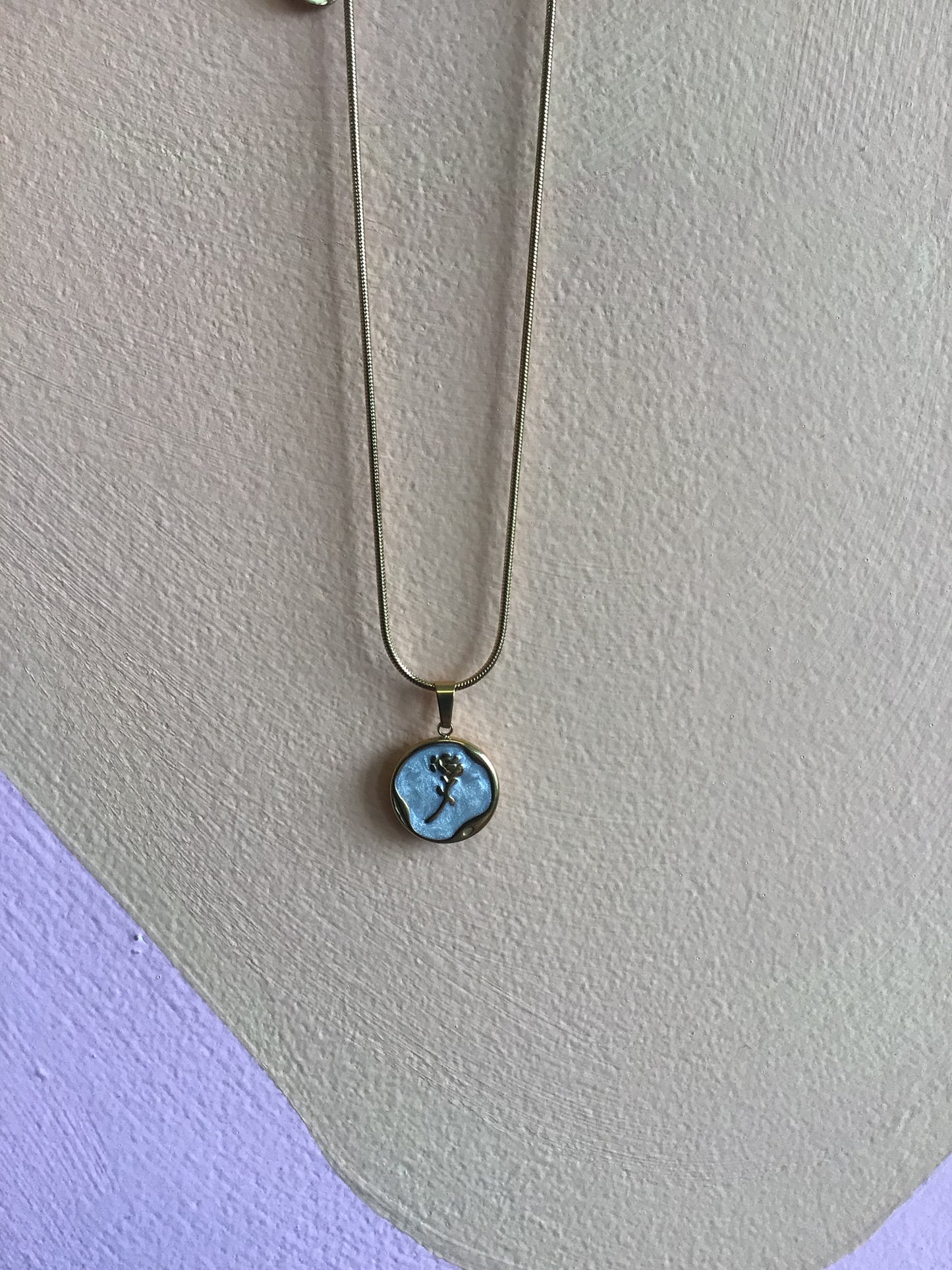 Titanium Mother of Pearl Charm Necklaces