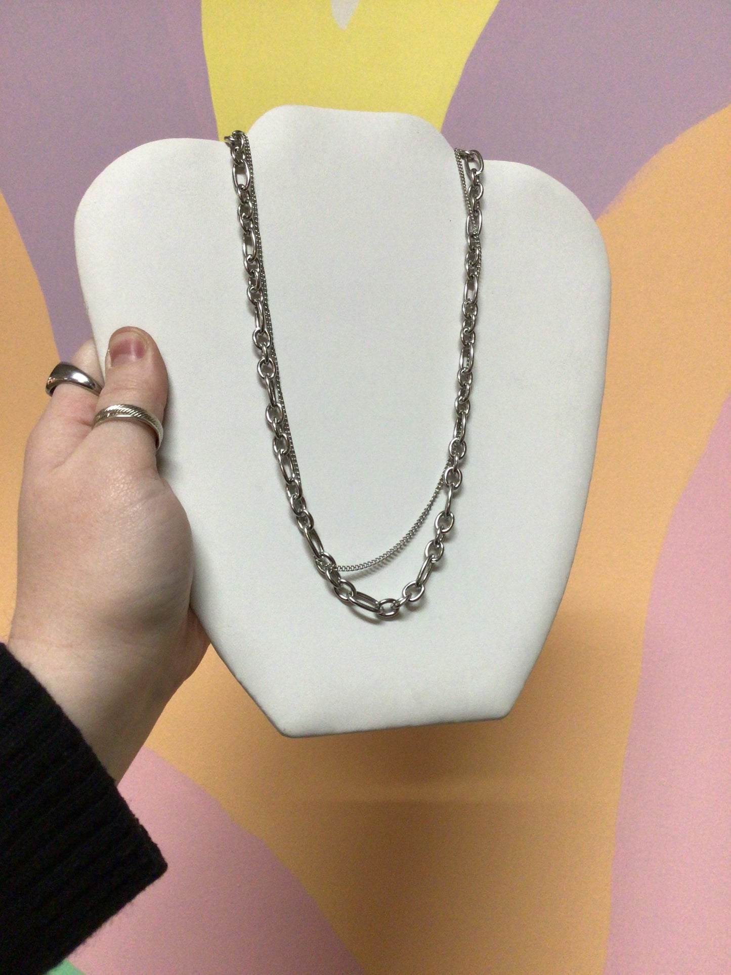 Double Dimension Titanium Necklace