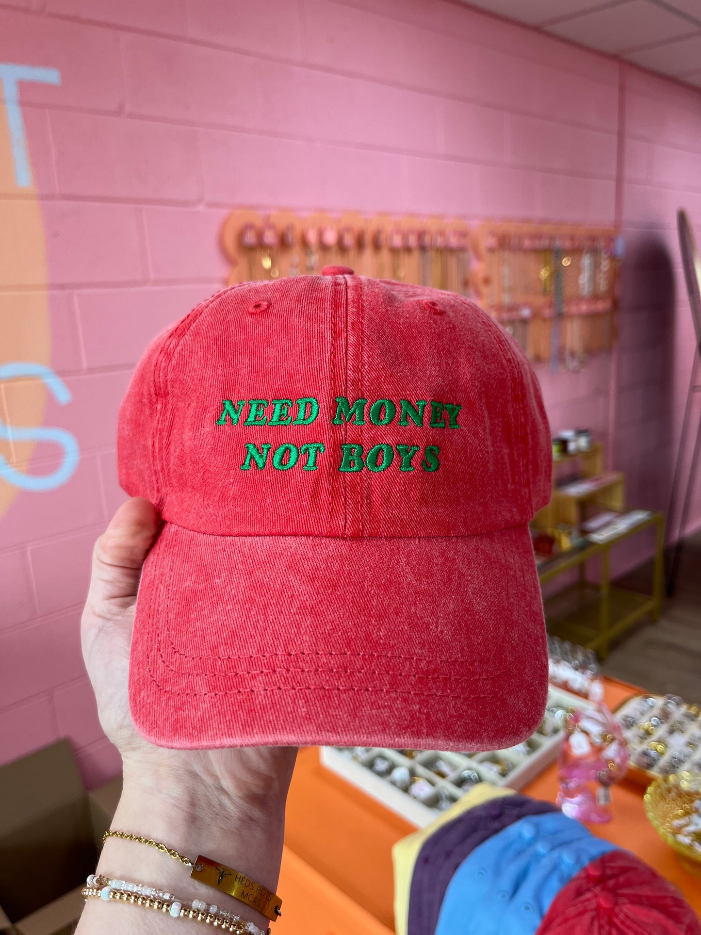 Need Money Not Boys Embroidered Hat