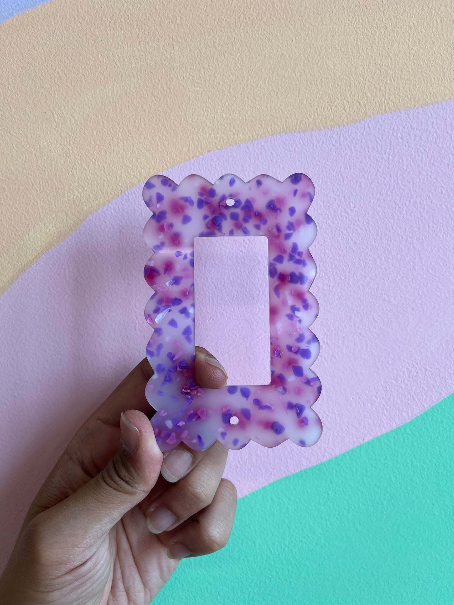 Pink and Purple Terrazzo Outlet Covers