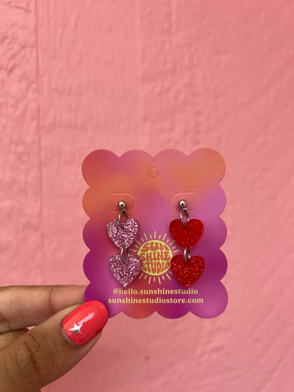 Mismatch Double Heart Stack