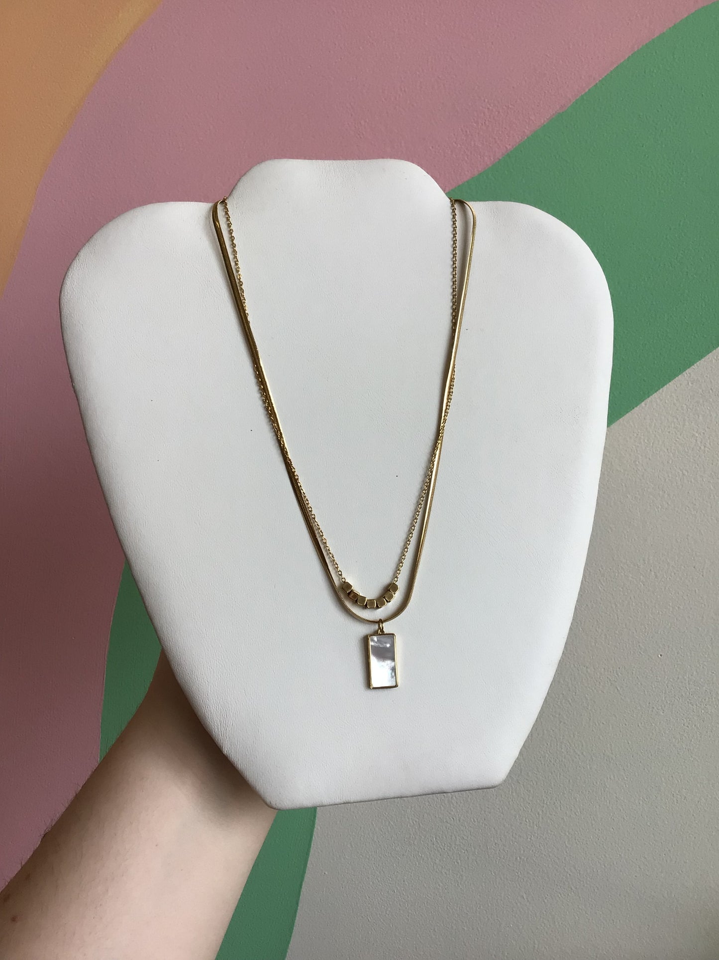 Blocky Layered Titanium Necklace