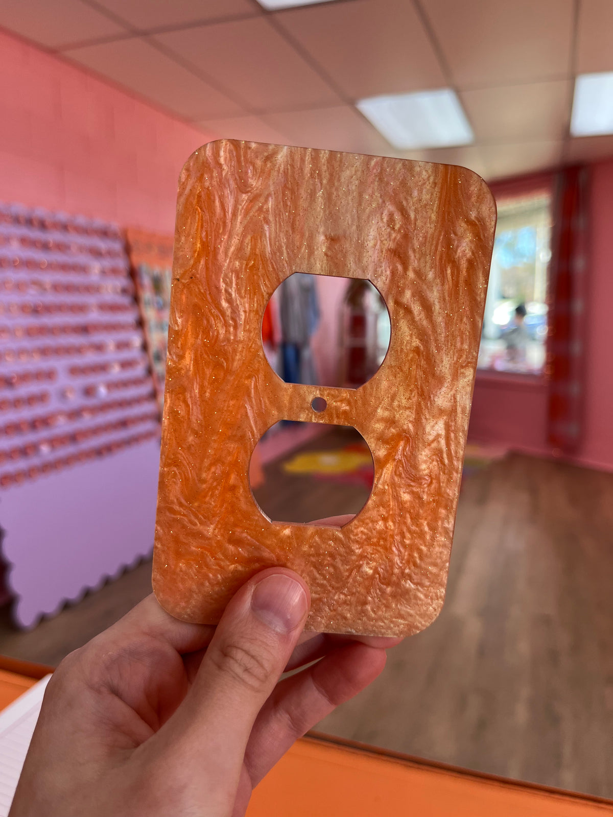 Orange Sparkle Outlet Cover