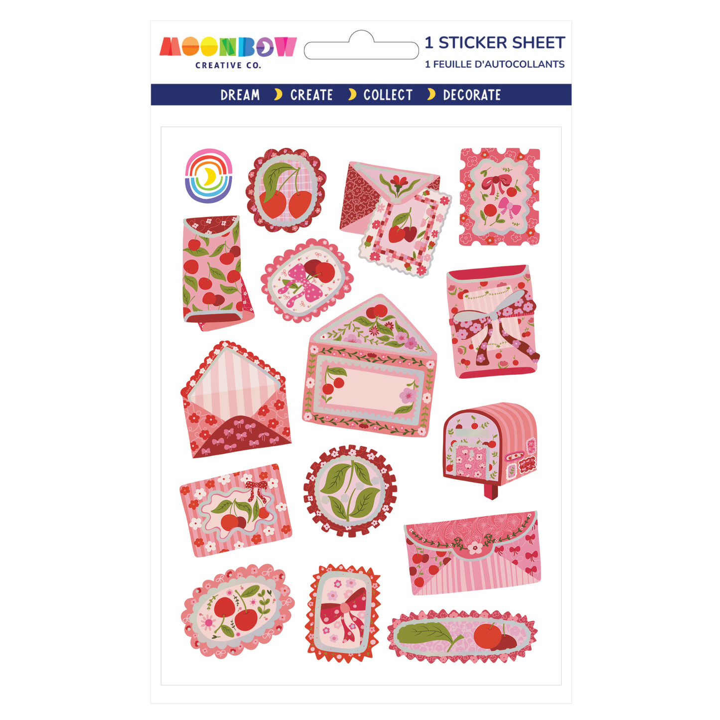 Vintage Cherry Mail Foil Sticker Sheet