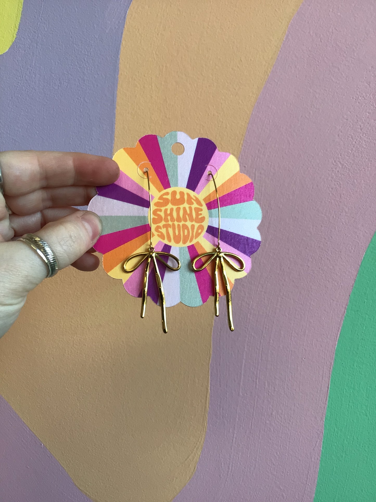 Sophisticated Titanium Bow Dangles