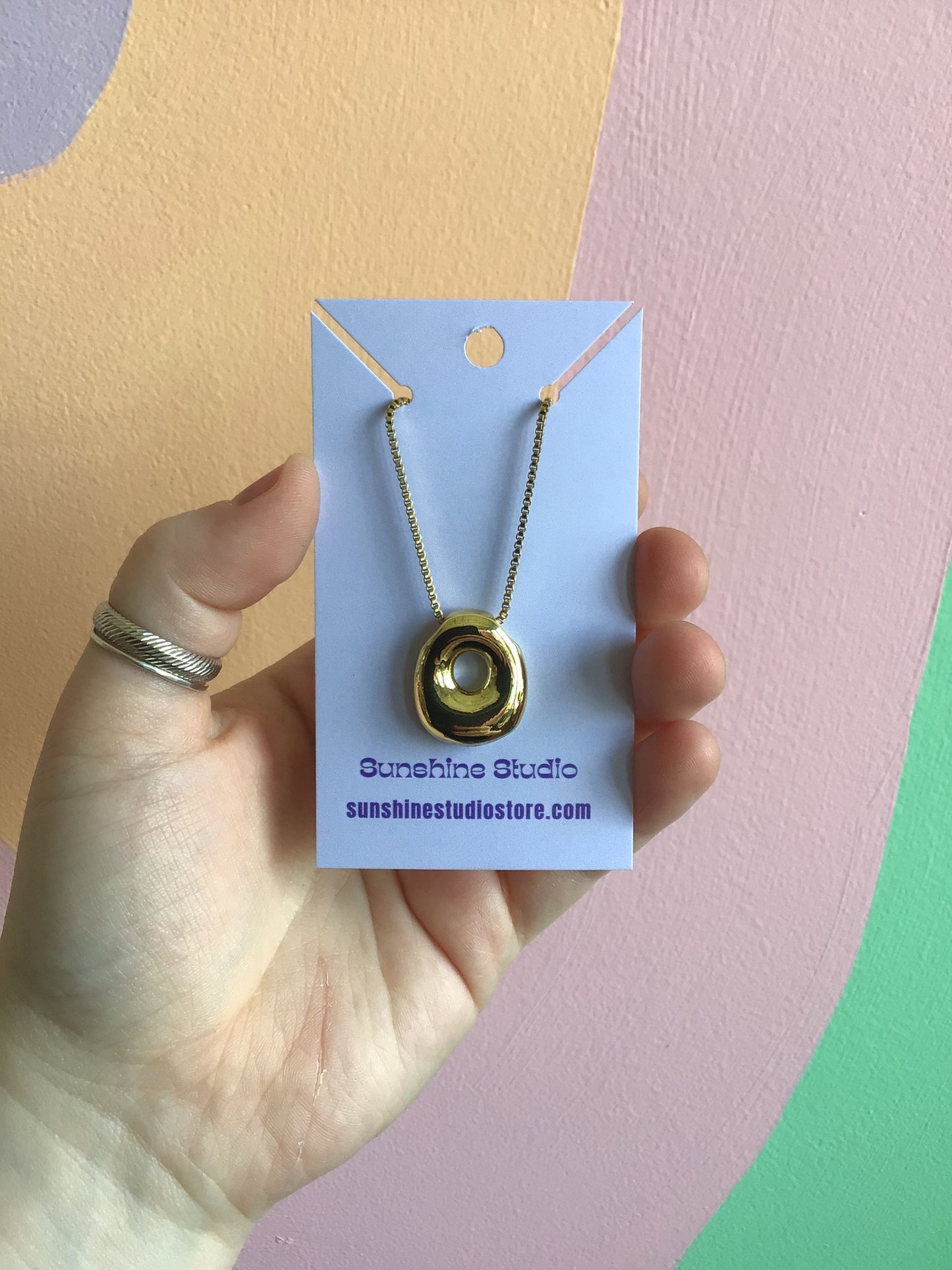 Bubble Letter Initial Necklace