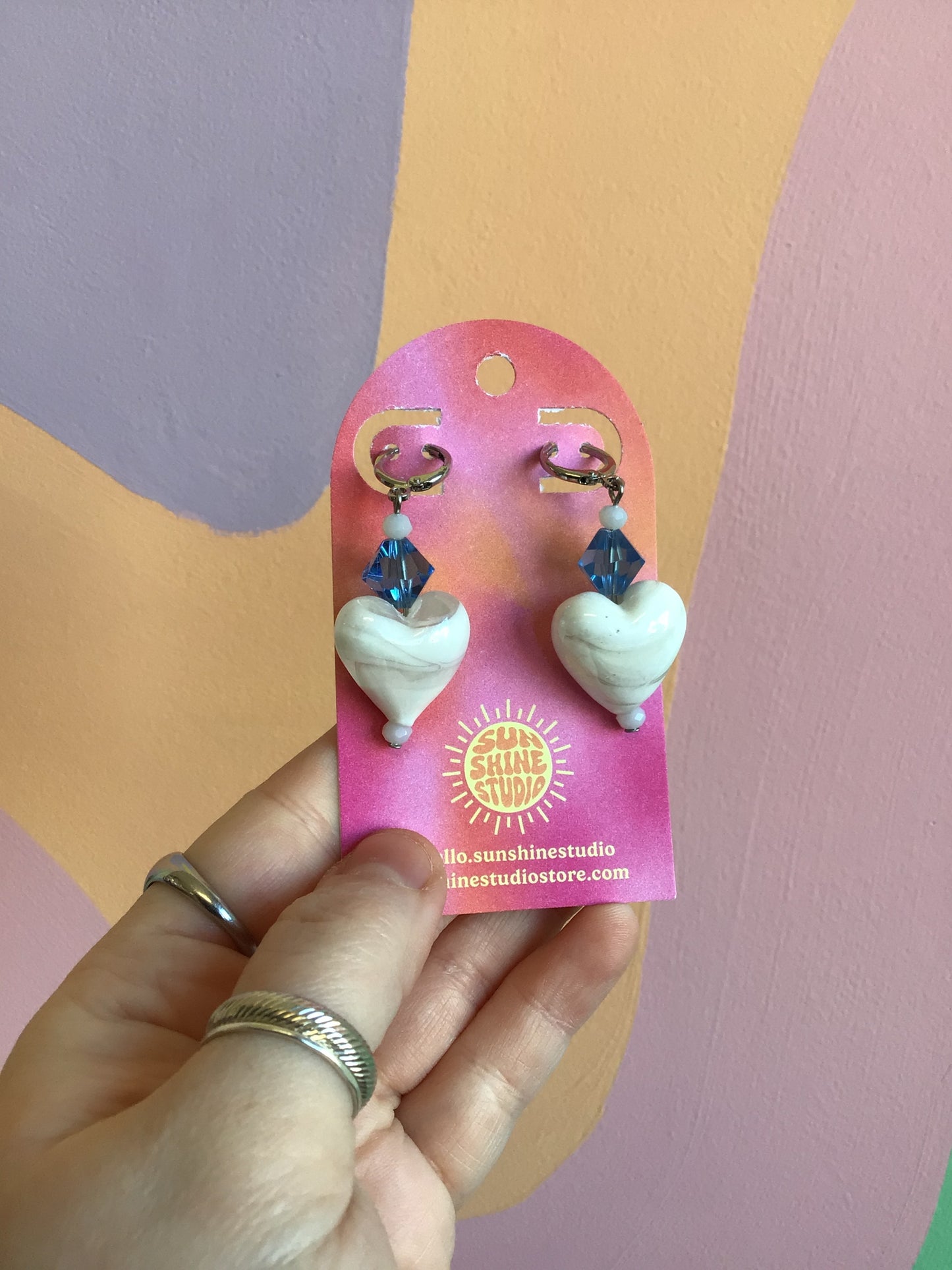 Heartfelt Beaded Huggies