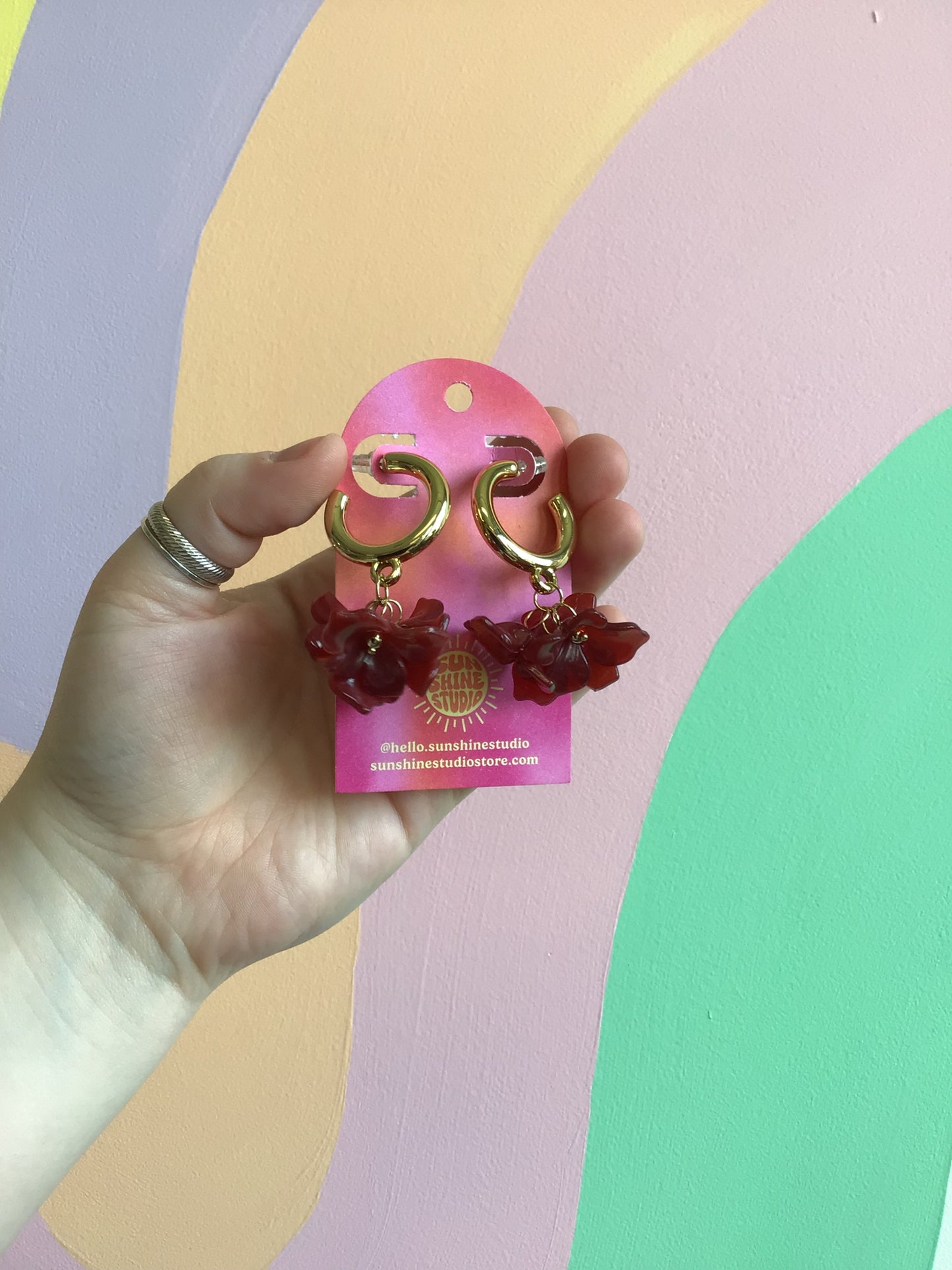 Momma’s Bouquet Flower Hoop Earrings
