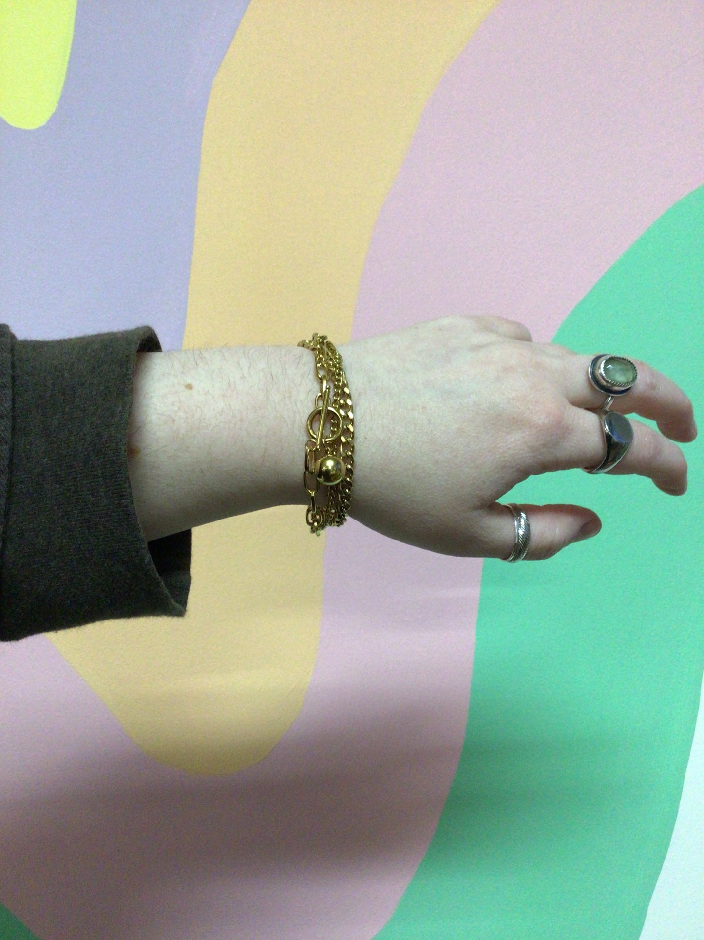 Chunky Layered Titanium Bauble Bracelet