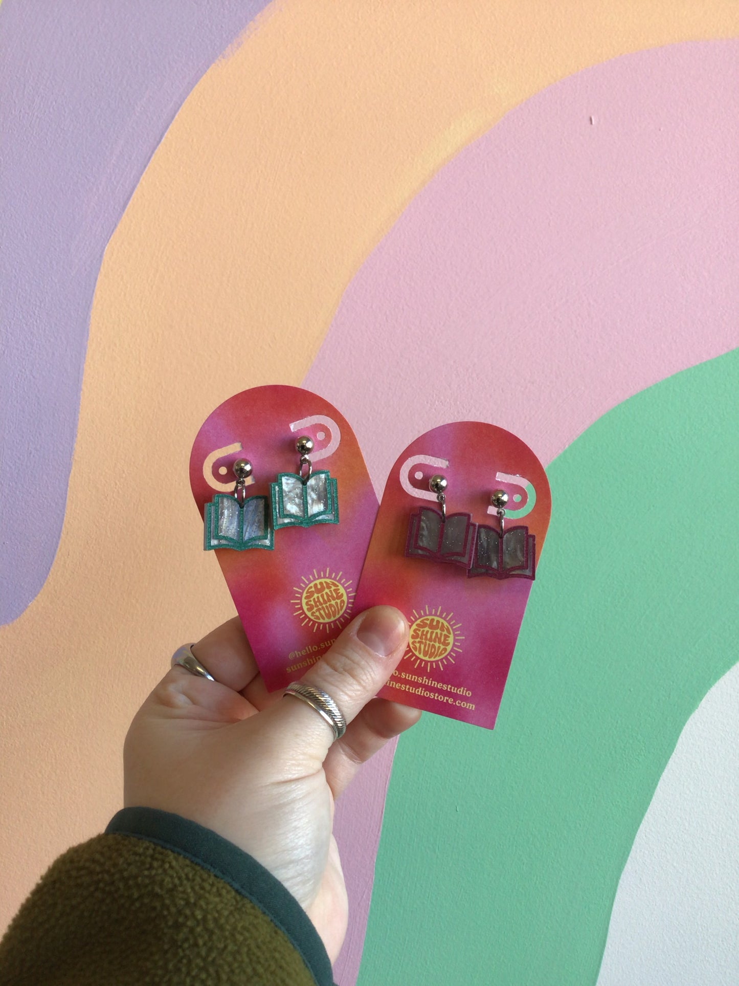 Galaxy Glitter Book Earrings