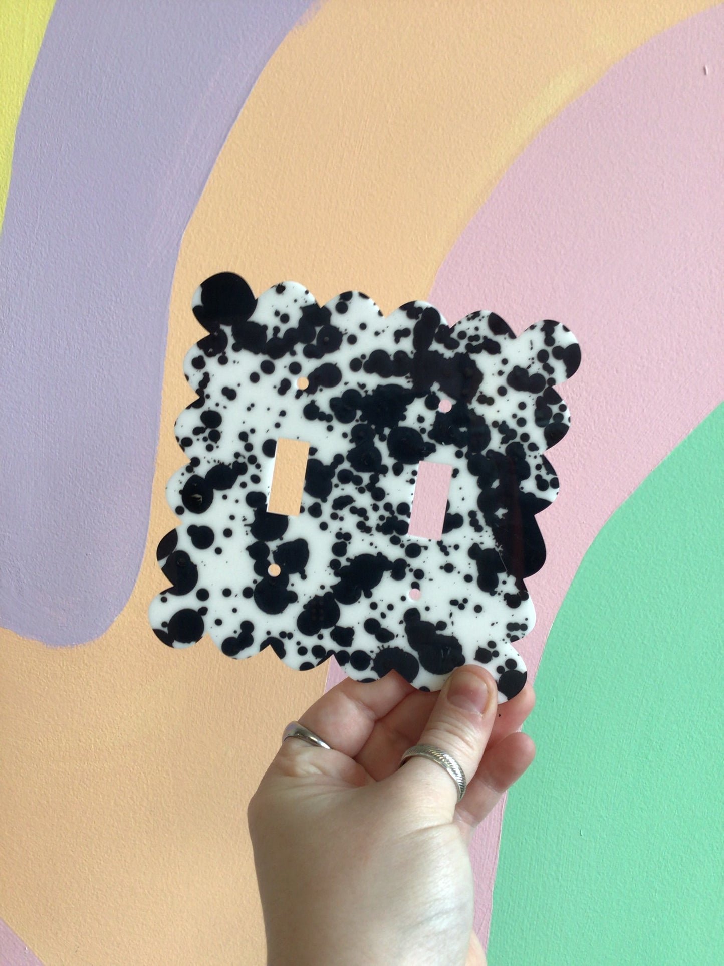 B&W Paint Splatter Outlet Covers